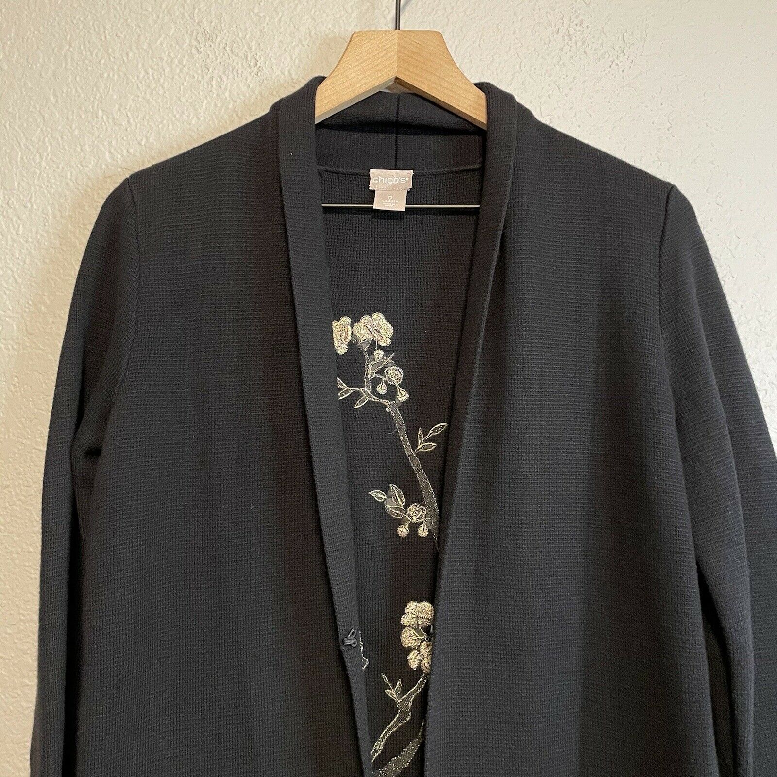 Floral Embroidered Knit Cardigan