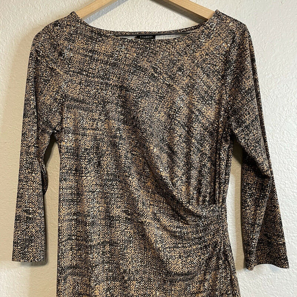 Ruched Side Faux Wrap Dress