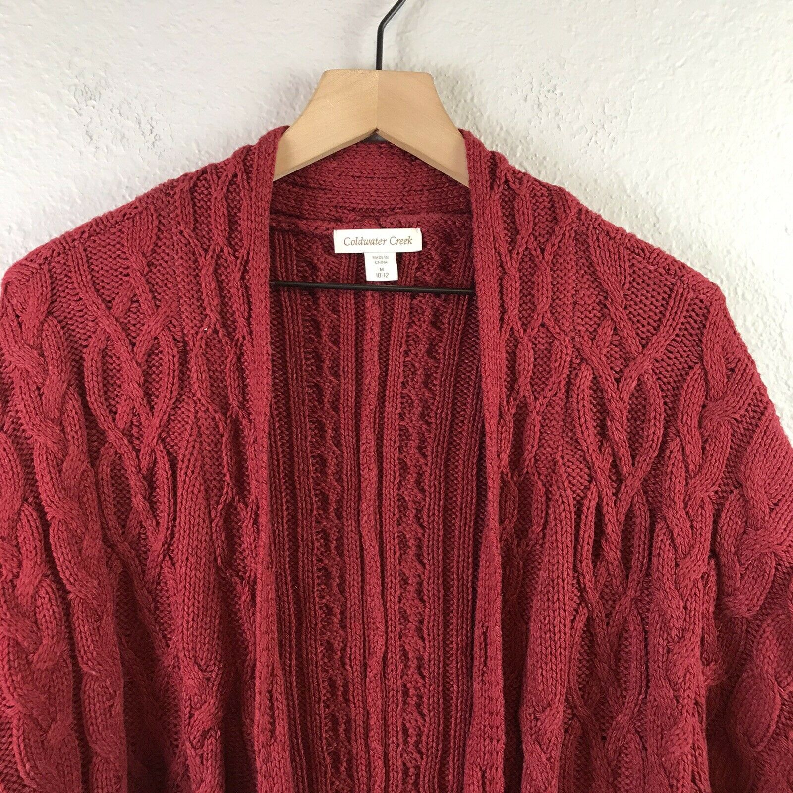 Cable Knit Open Front Cardigan