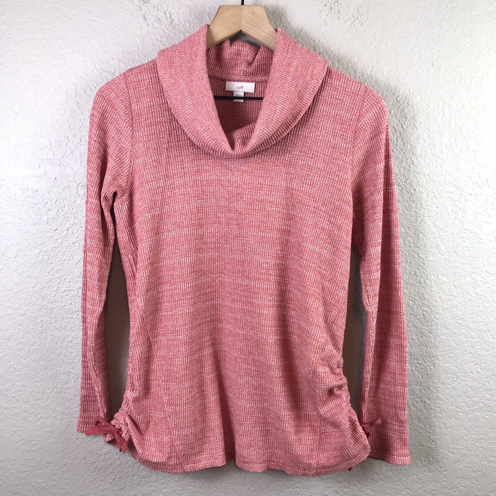 Cowl Neck Waffle Knit Top