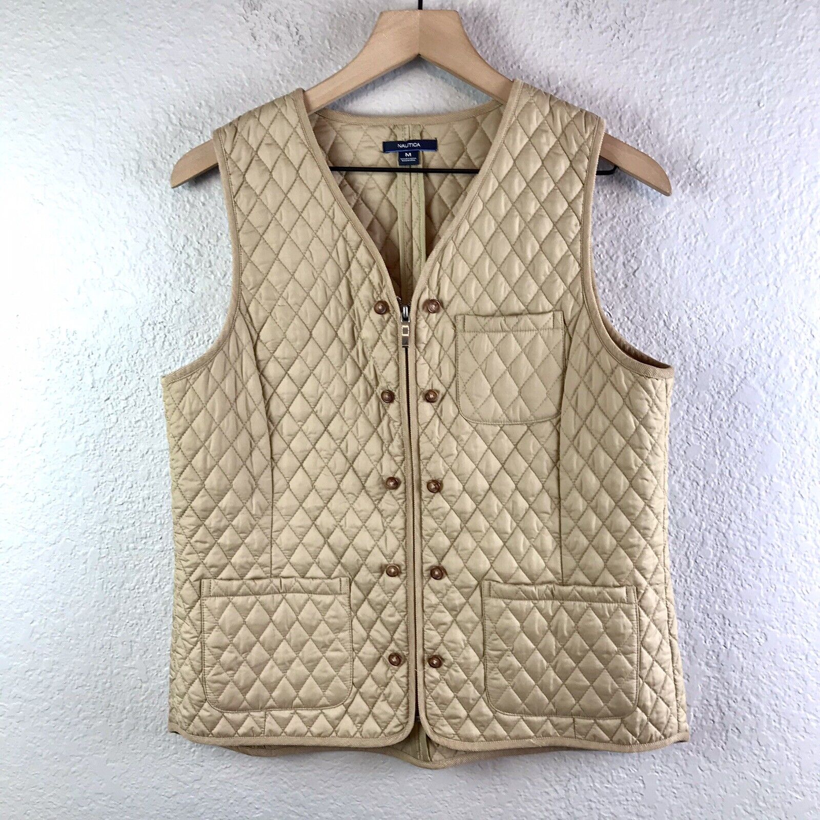 Quilted Button Zip Vest