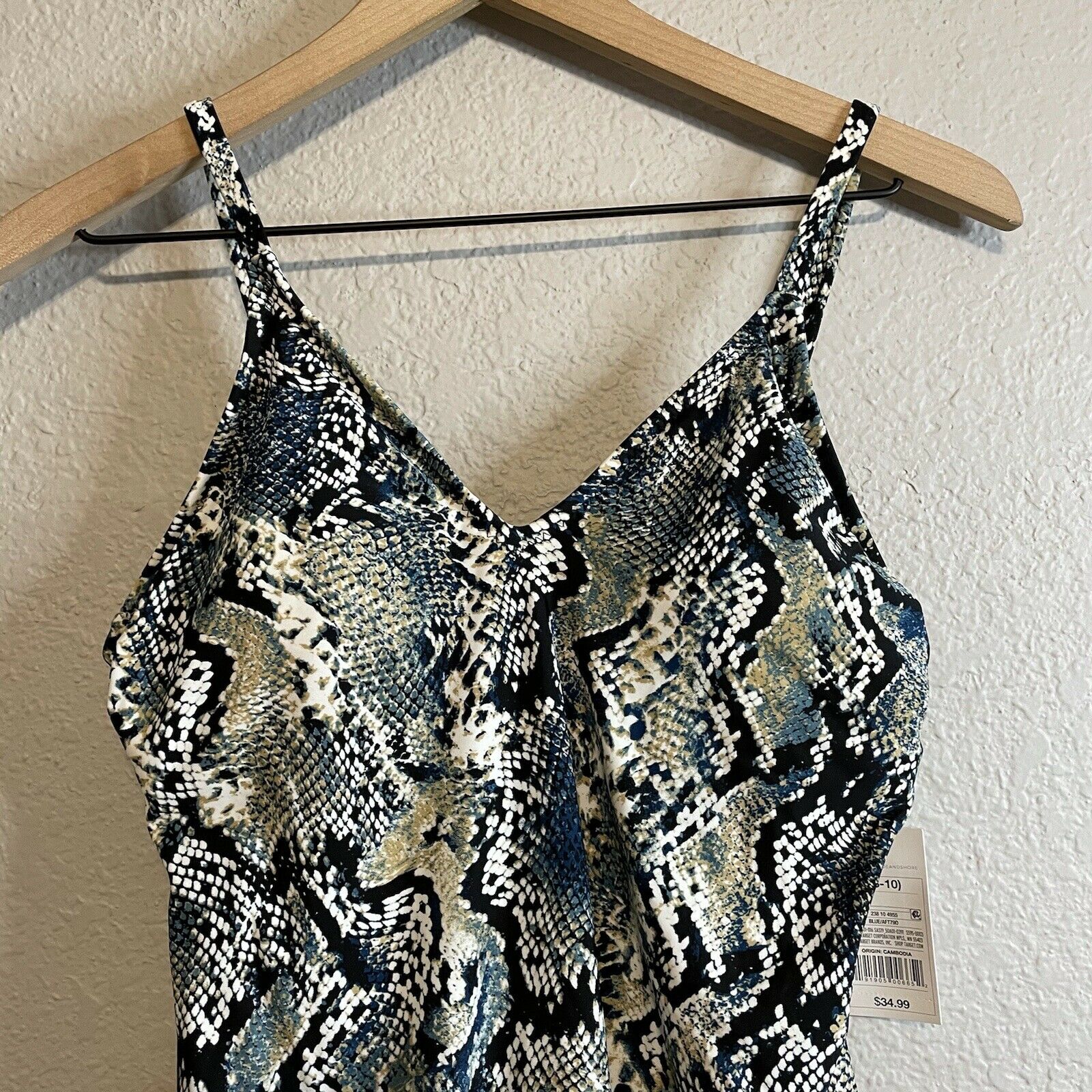 Snakeskin Print One Piece Swimsuit