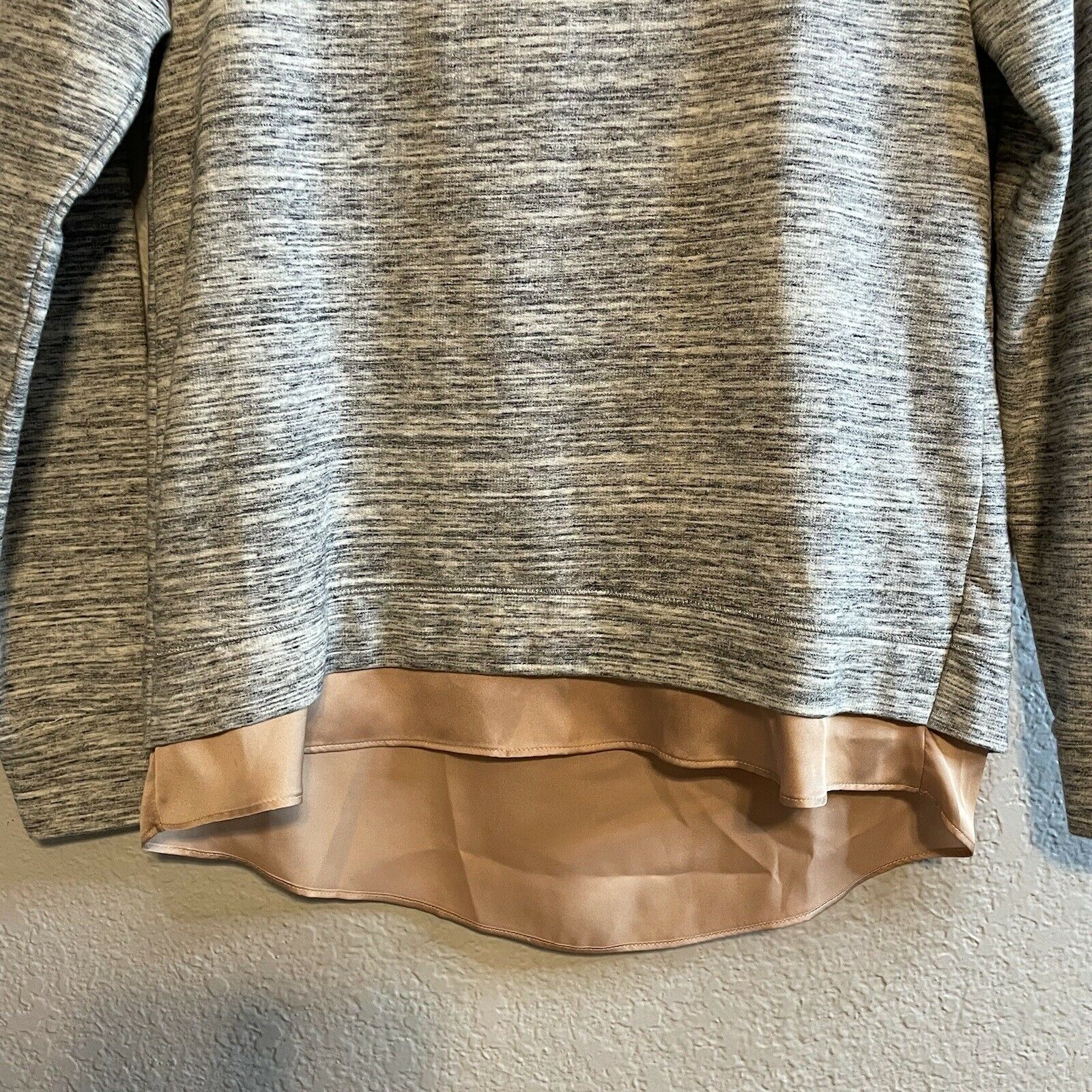 Split Back Satin Hem Sweatshirt