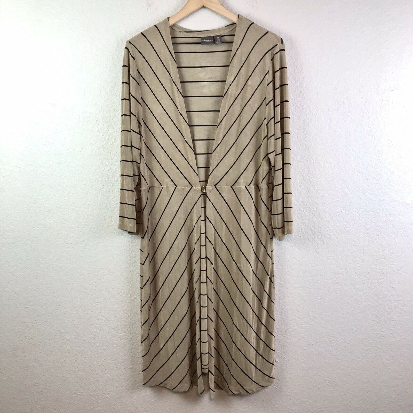 Clasp Front Mid-Length Cardigan