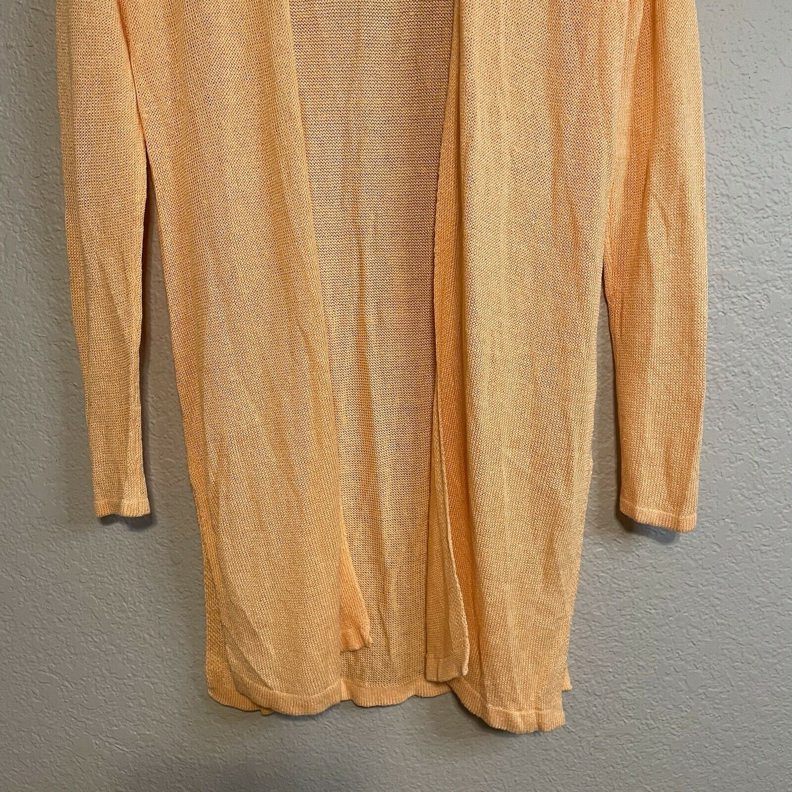 Linen Blend Open Knit Cardigan