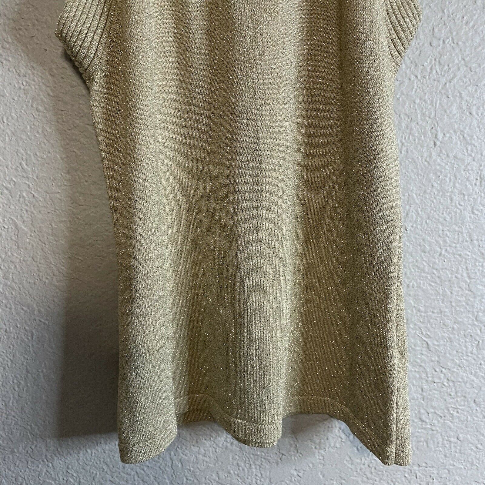 Golden High Neck Knit Tank Top