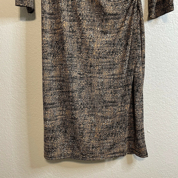 Ruched Side Faux Wrap Dress