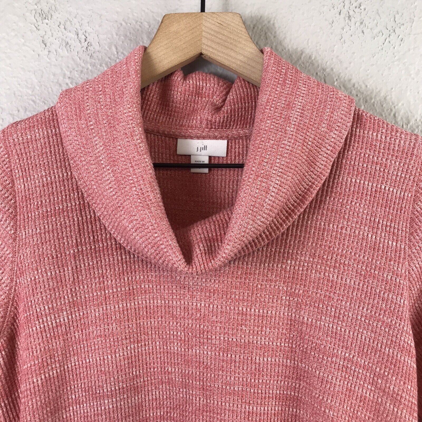 Cowl Neck Waffle Knit Top