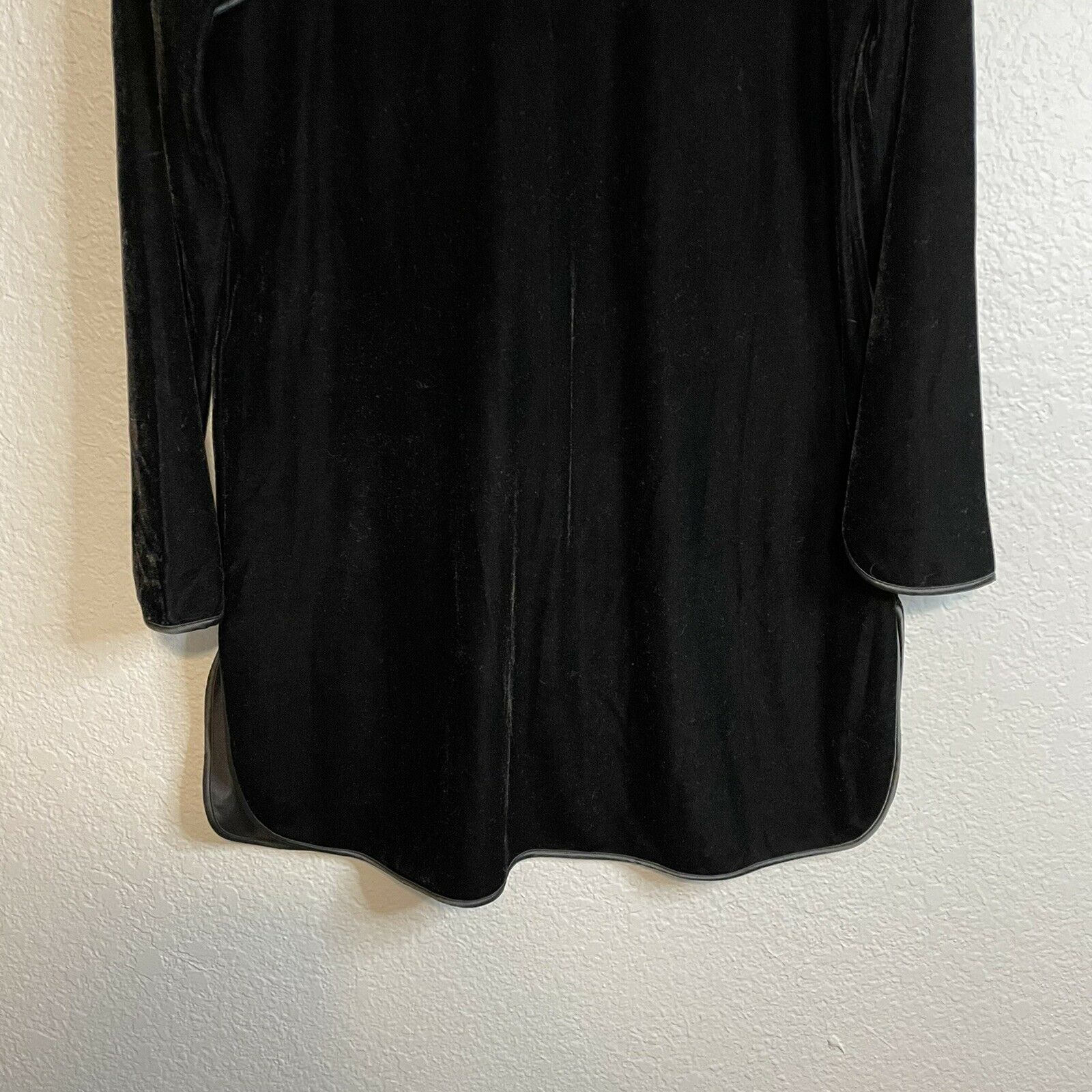 Velvet Satin Trim Tunic Top