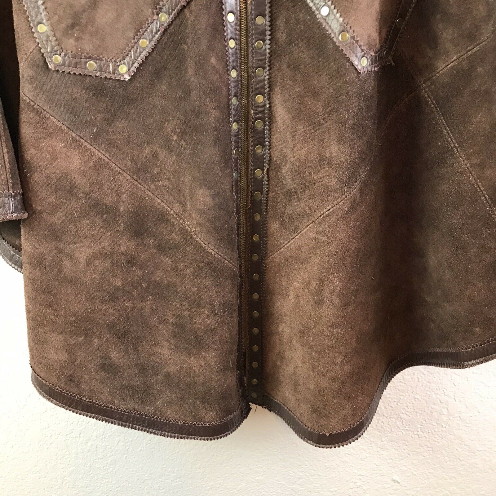 Brown Leather Bronze Rivet Cape