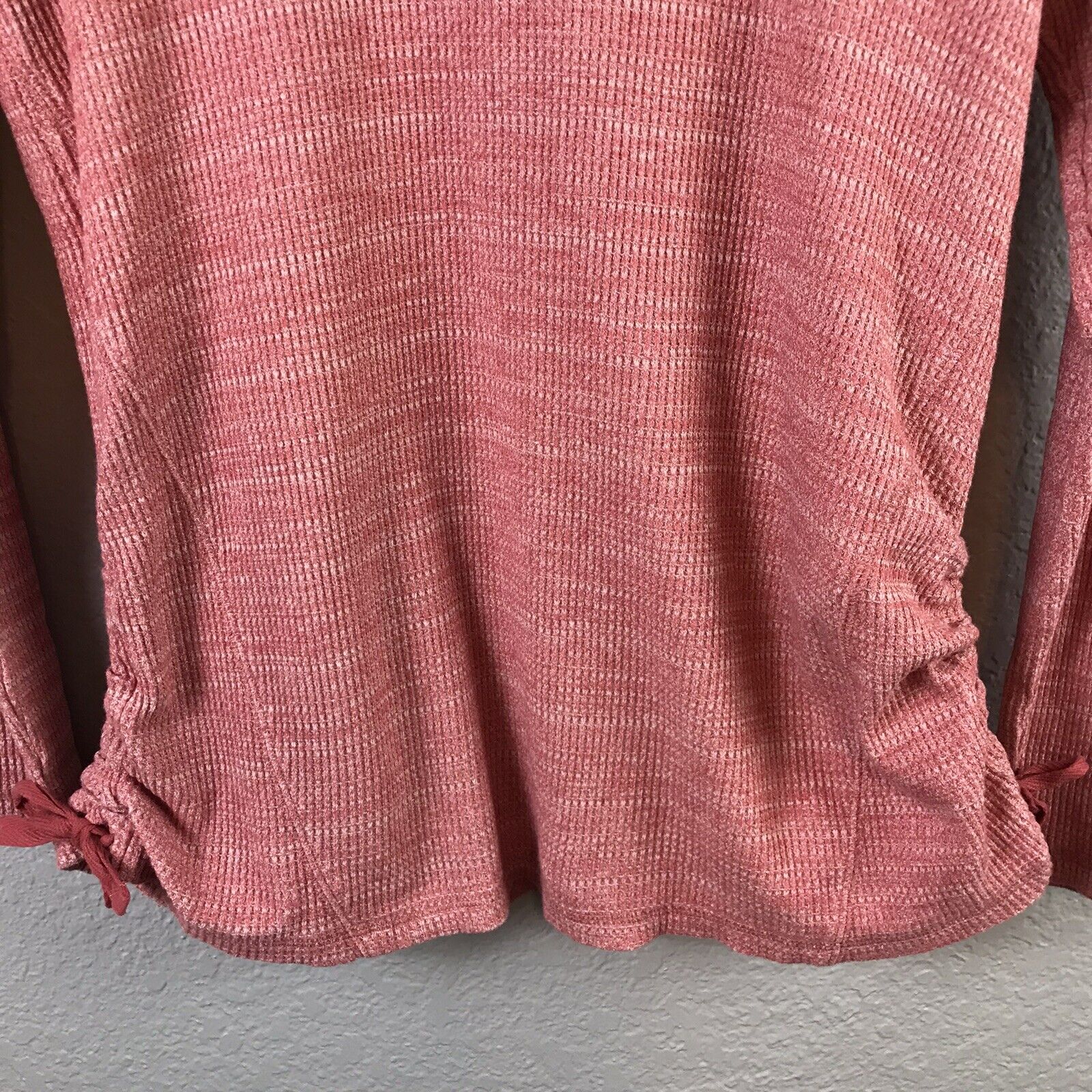 Cowl Neck Waffle Knit Top