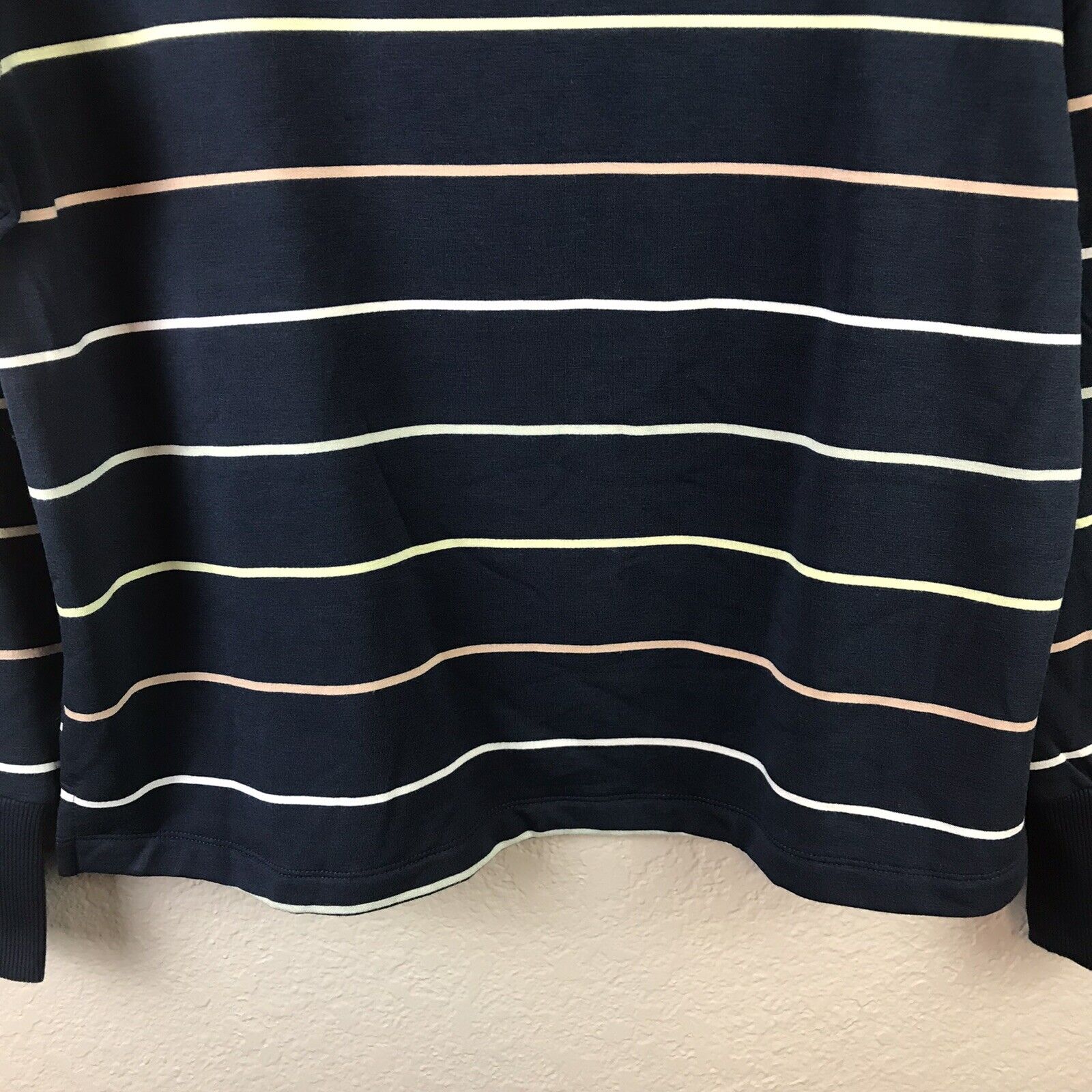 Fleece Lined Striped Sweatshirt