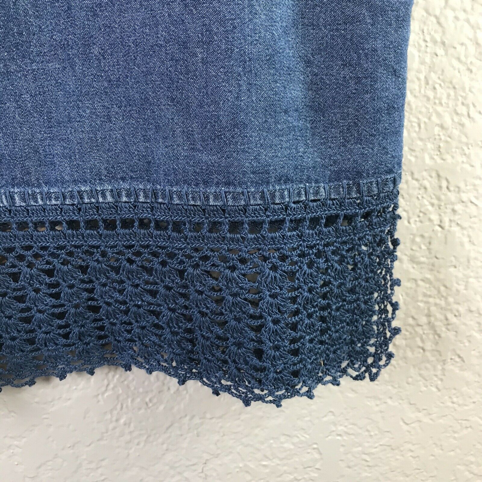 Chambray Crochet Trim Top