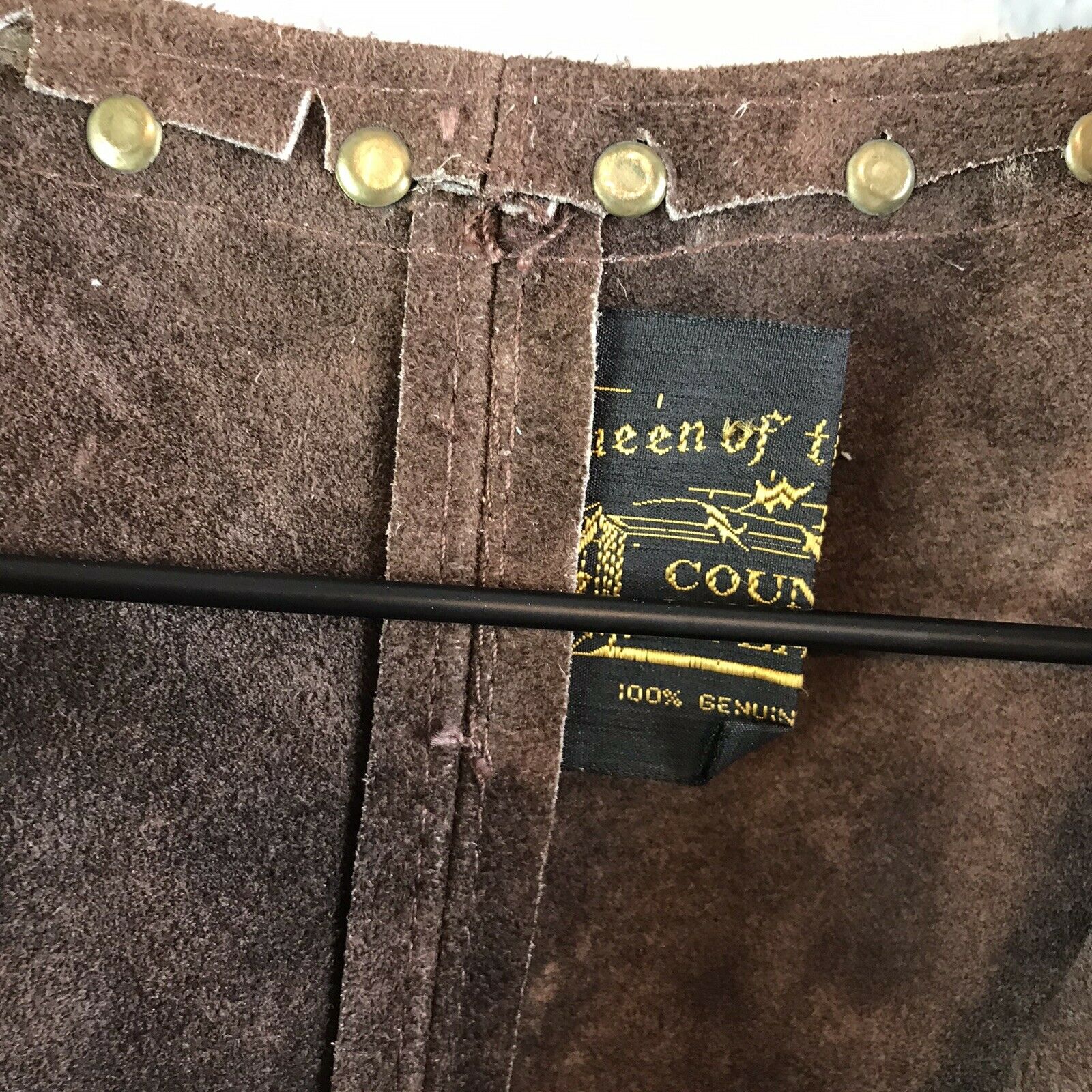 Brown Leather Bronze Rivet Cape