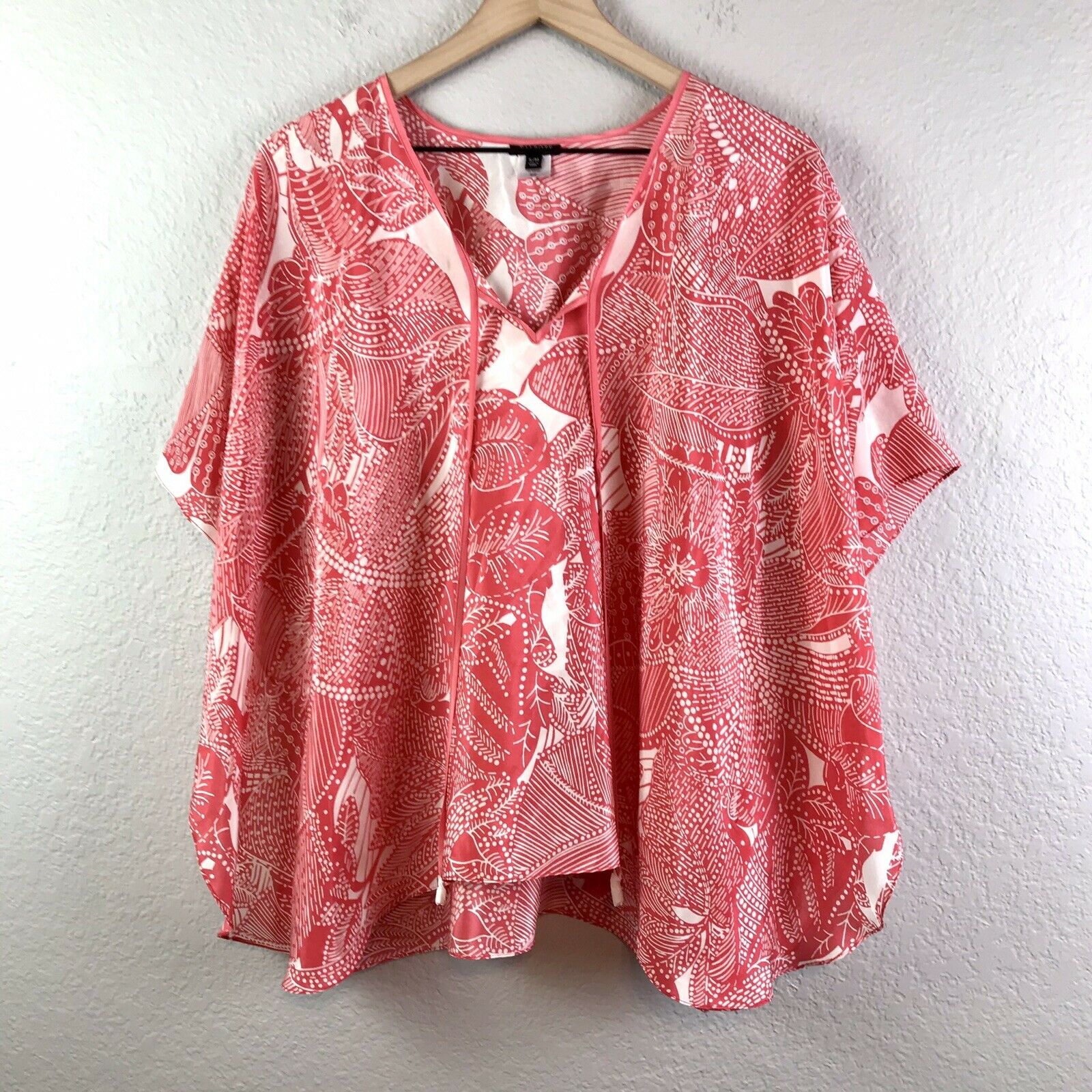 Silk Caftan Abstract Floral Print