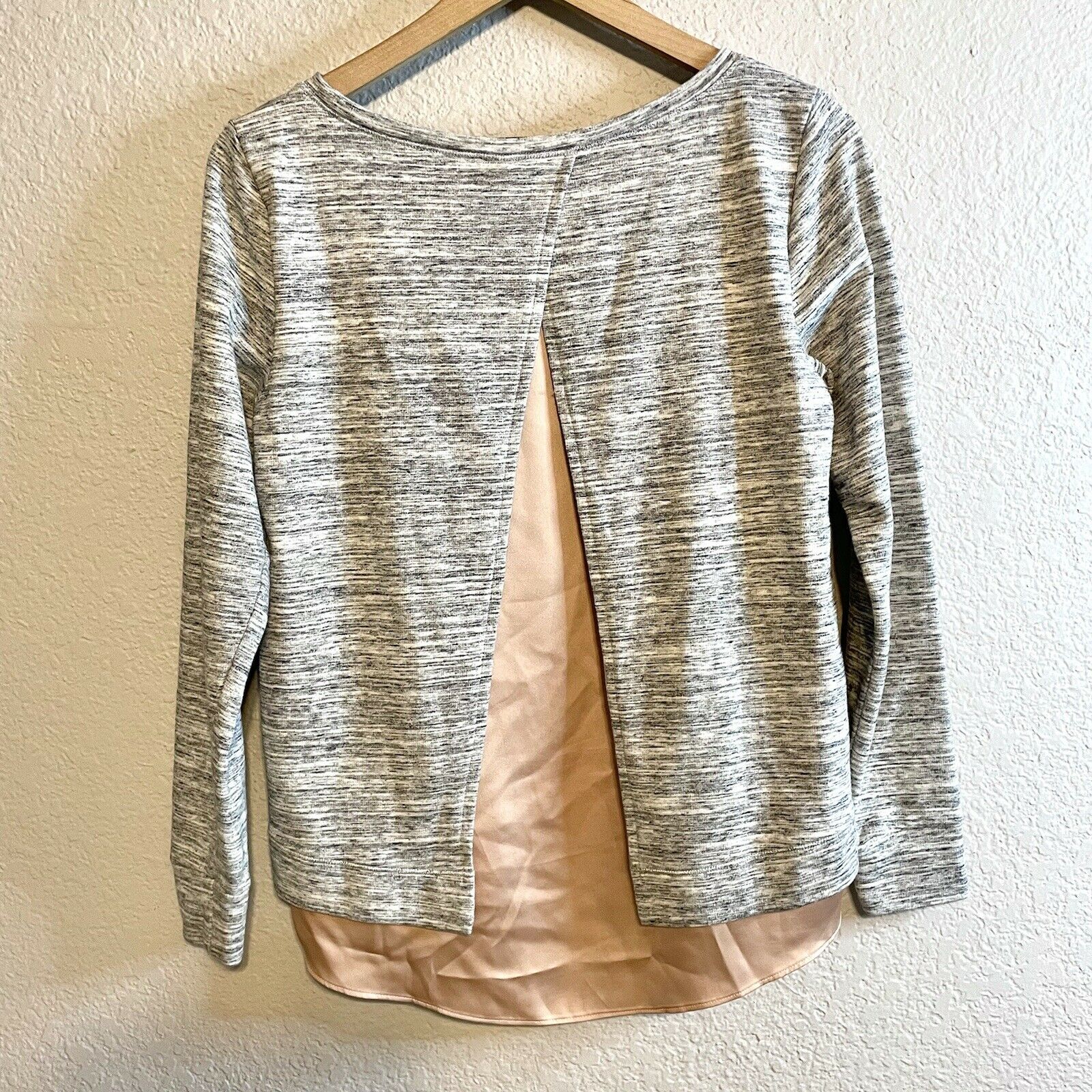 Split Back Satin Hem Sweatshirt