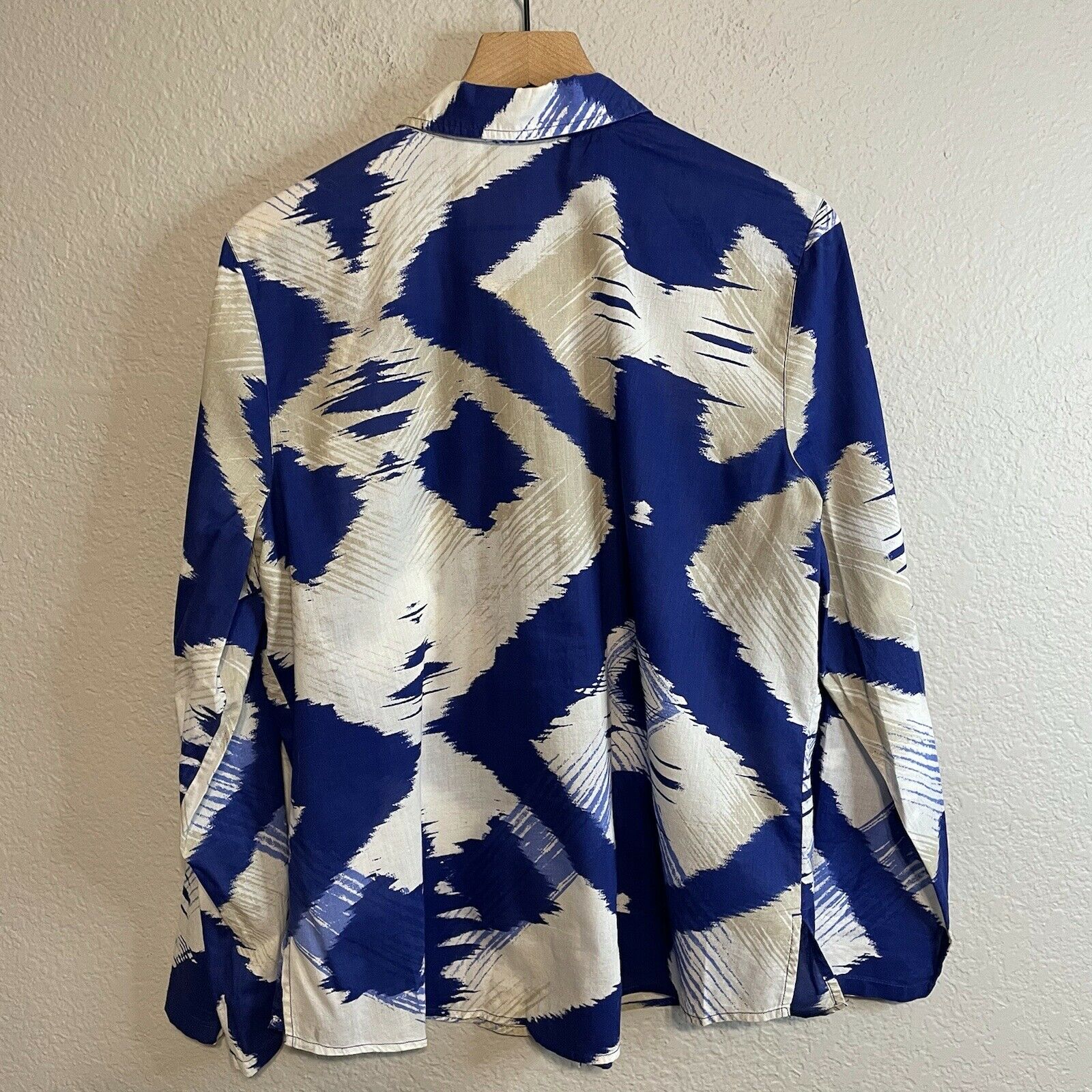 Abstract Print Button Up Blouse