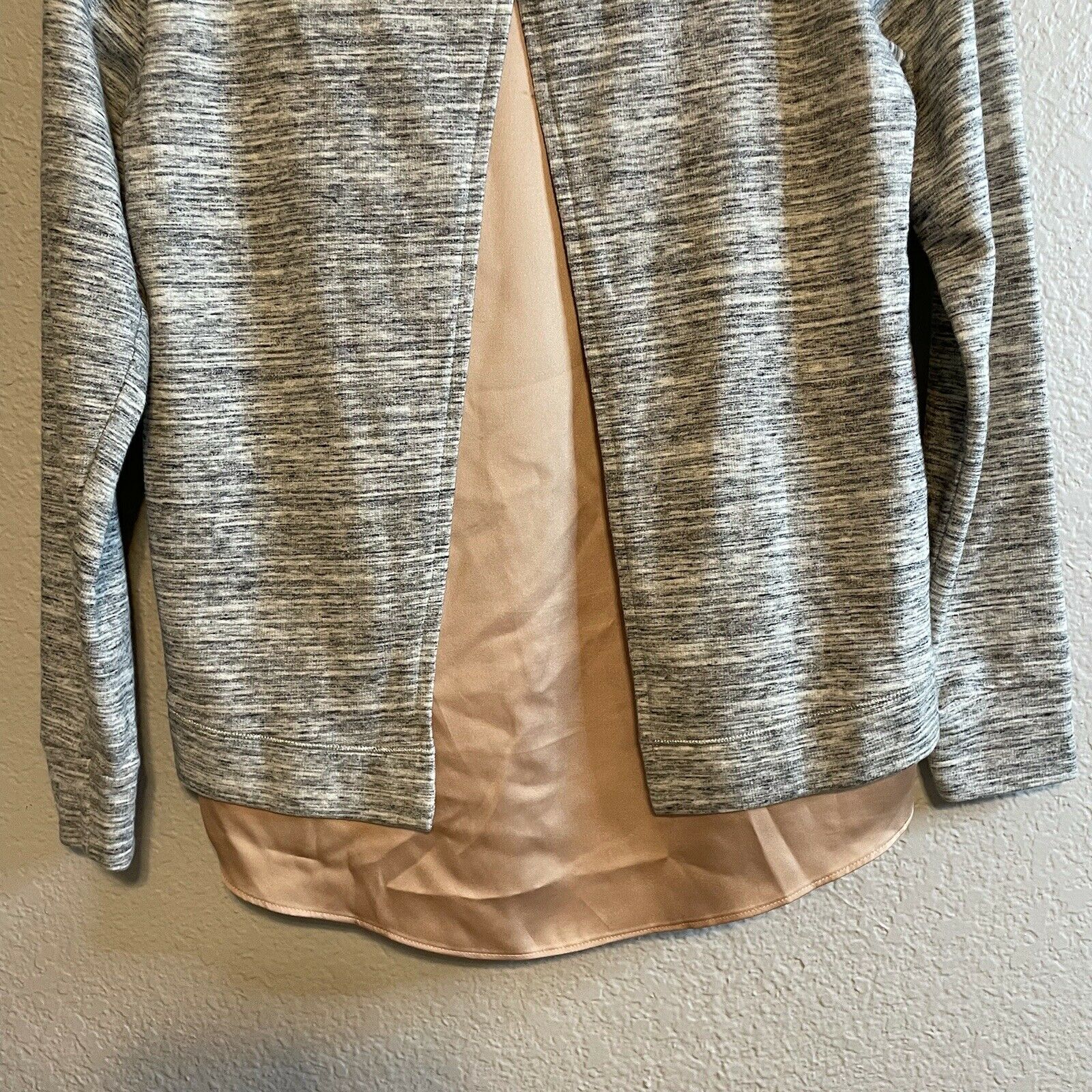 Split Back Satin Hem Sweatshirt