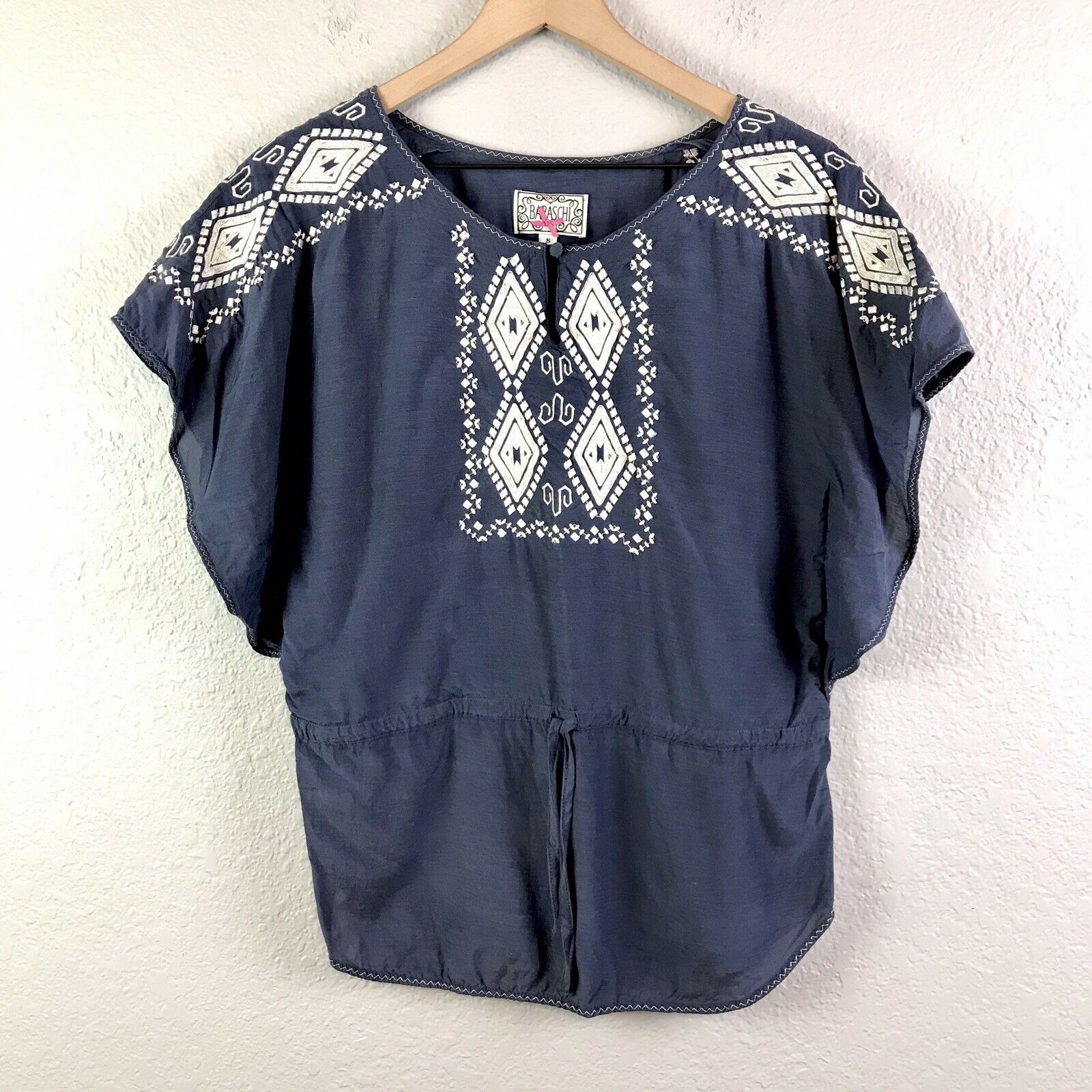 Embroidered Peplum Blouse