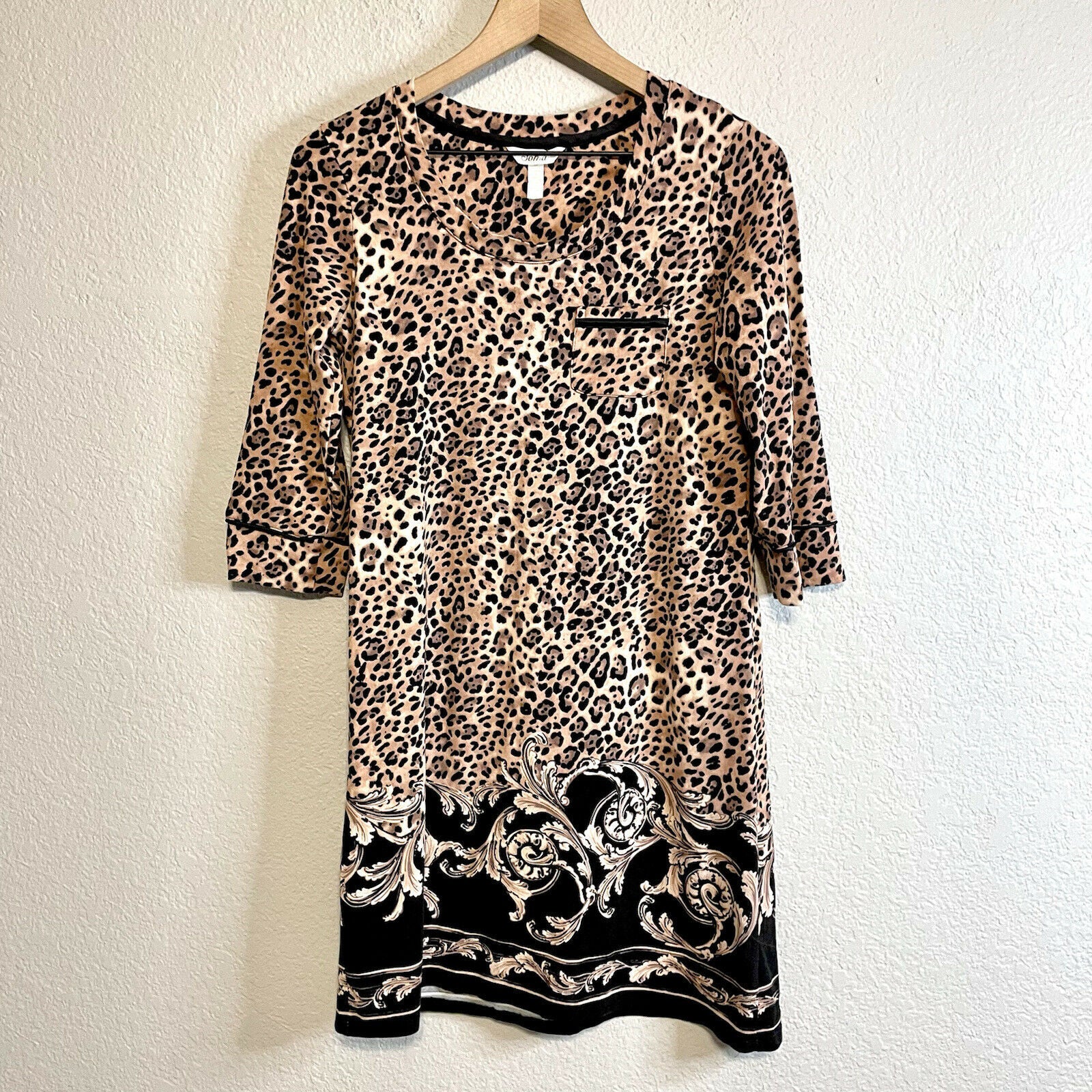 Leopard Pajama Shirt Dress