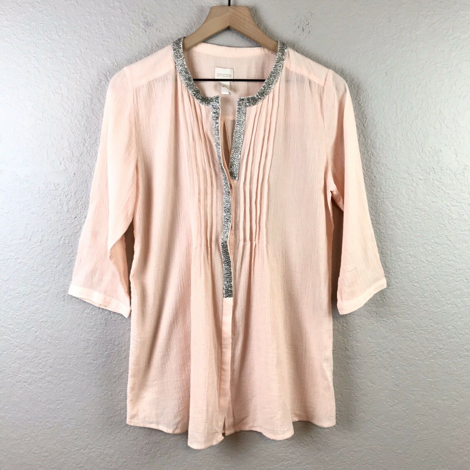 Beaded Button Up Blouse