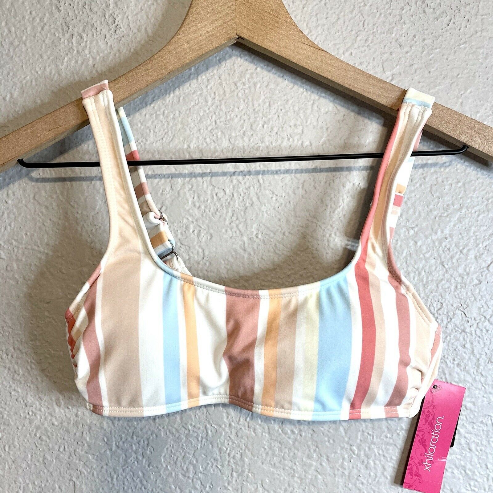 Pastel Striped Bikini Top