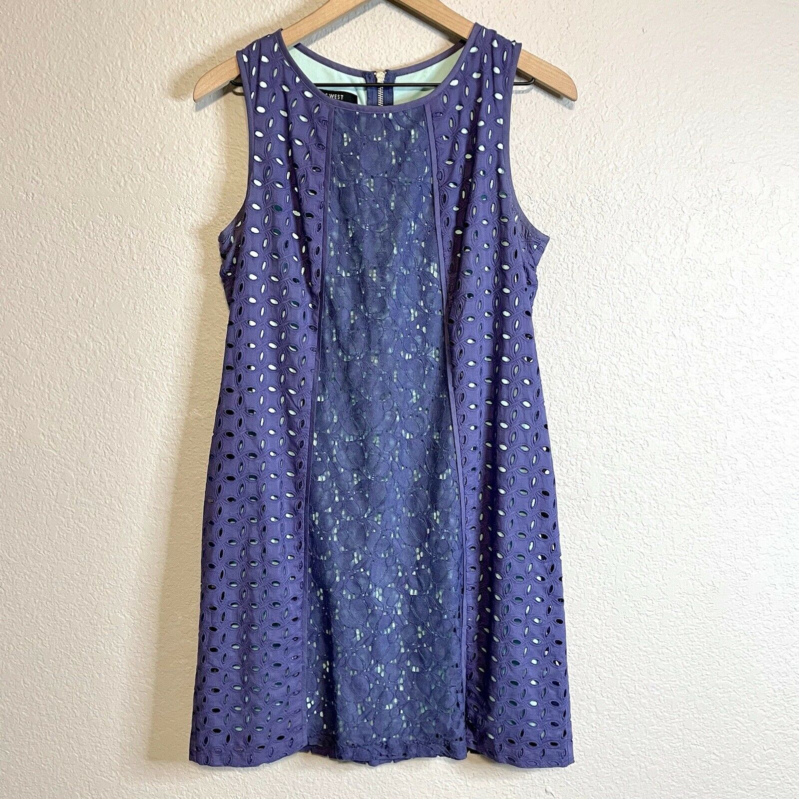 Eyelet Overlay Shift Dress