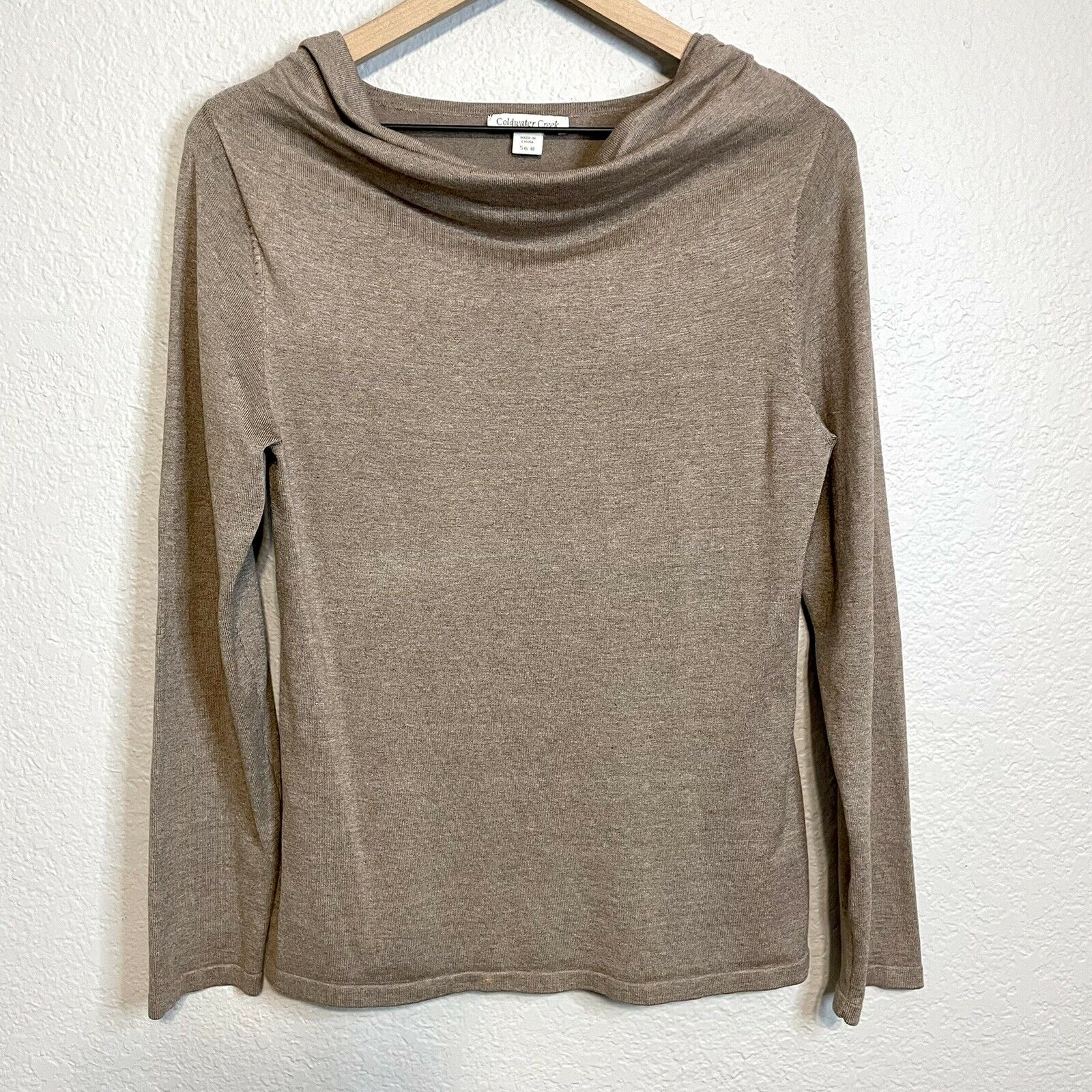 Silk Blend Draped Neck Sweater