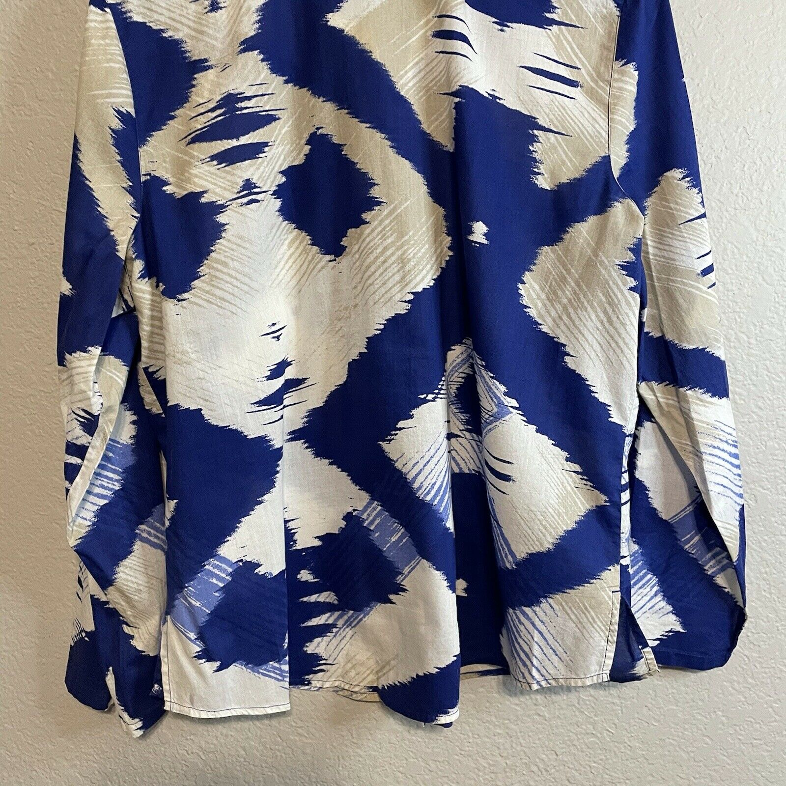 Abstract Print Button Up Blouse