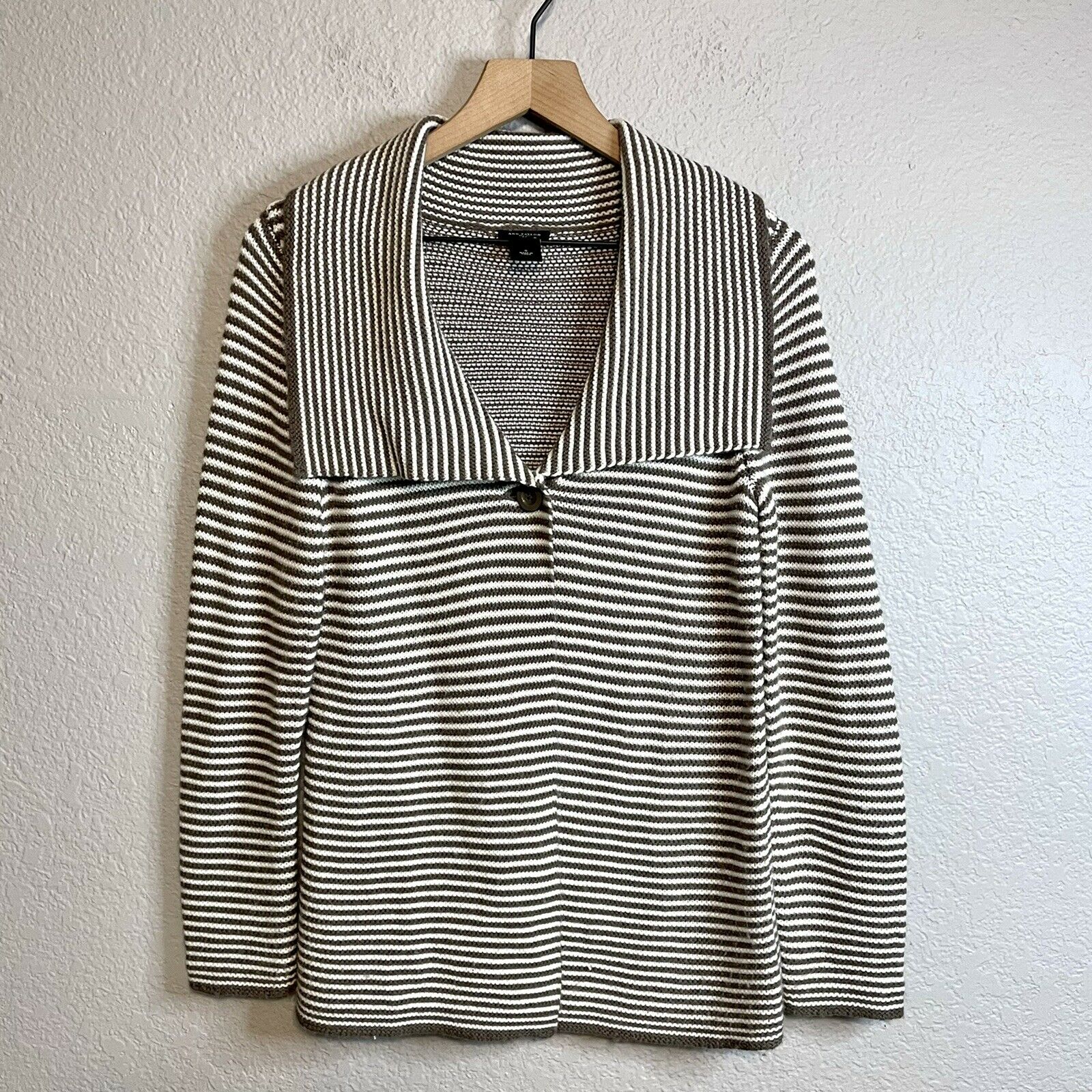 Striped Shawl Collar Button Cardigan