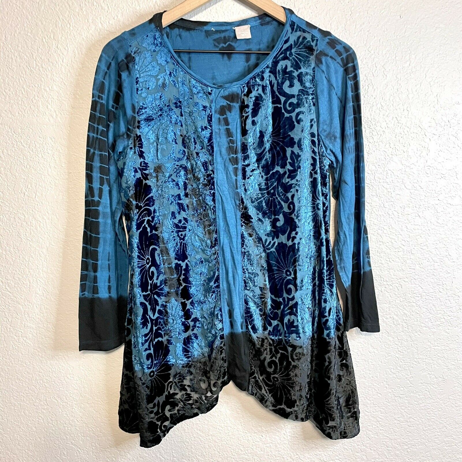 Tie Dye Velvet Front Top