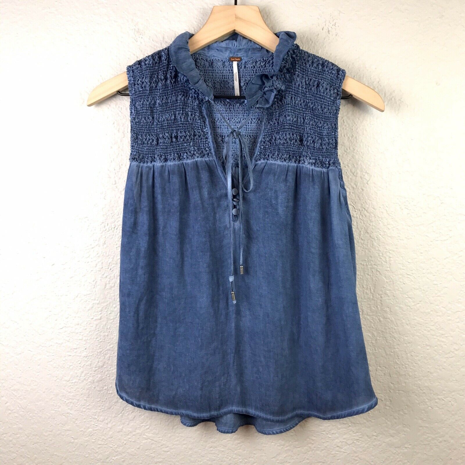 Smocked Tie Tank Top