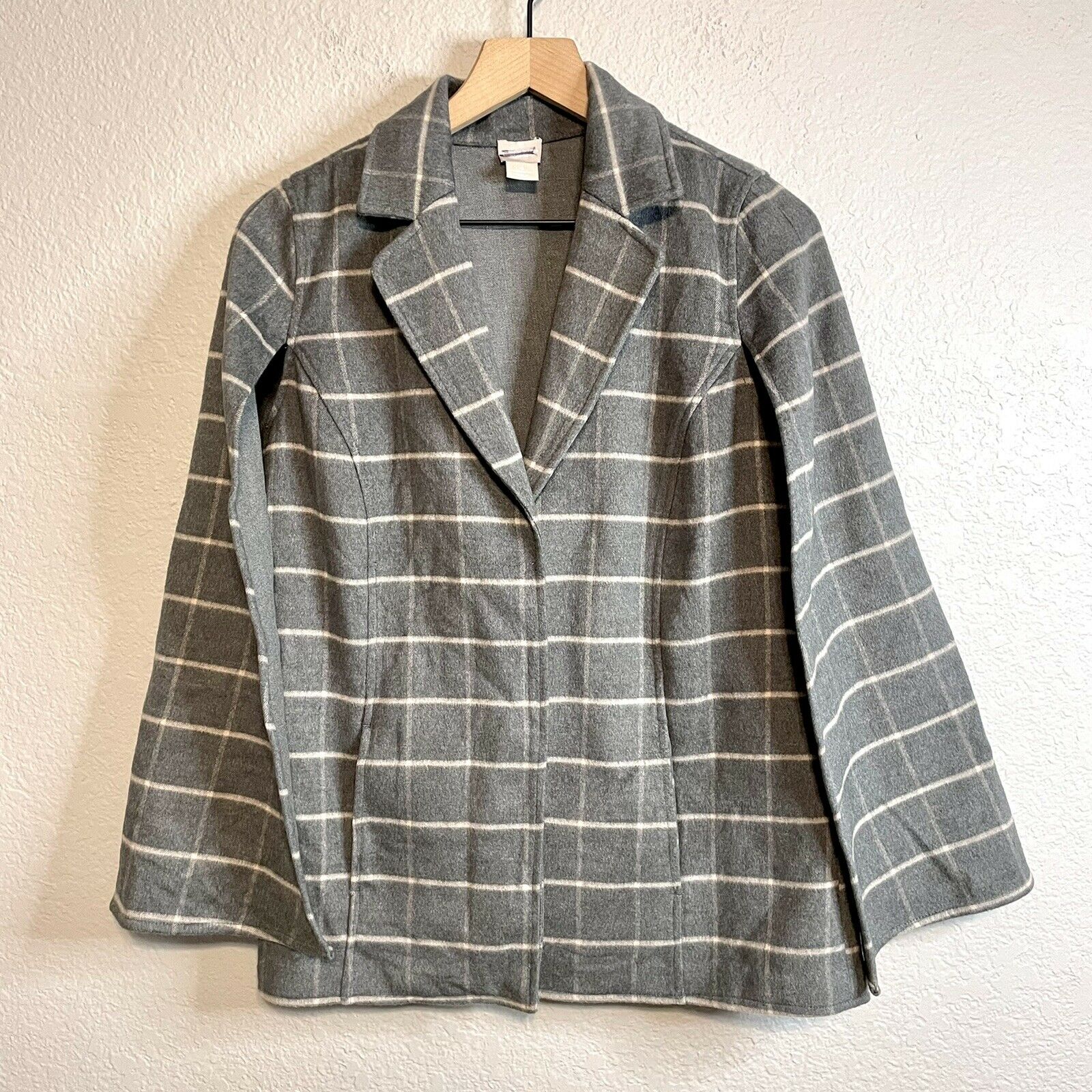 Cape Windowpane Plaid Poncho Jacket