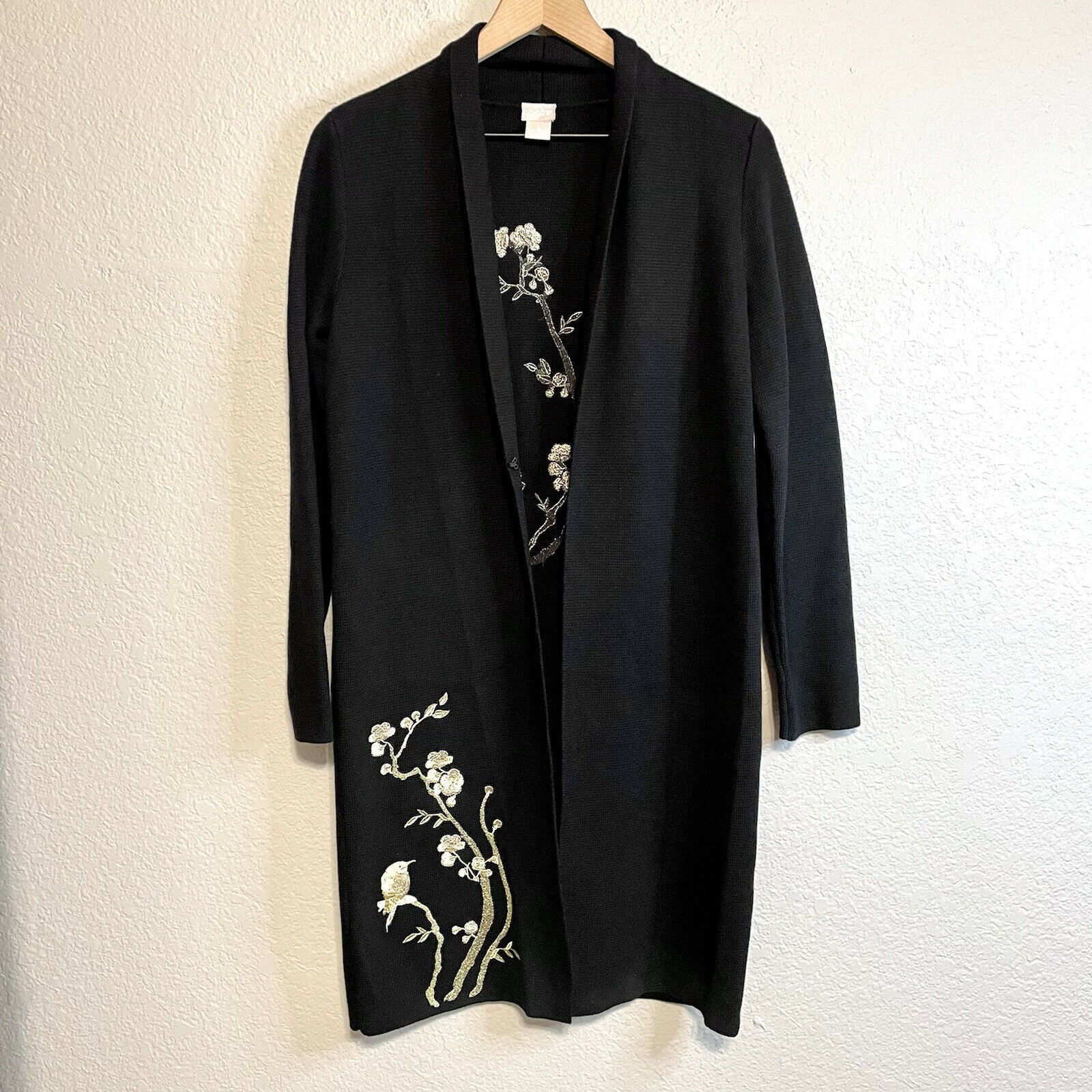 Floral Embroidered Knit Cardigan