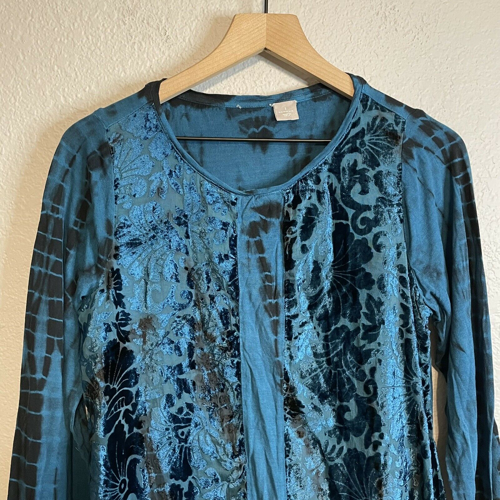 Tie Dye Velvet Front Top