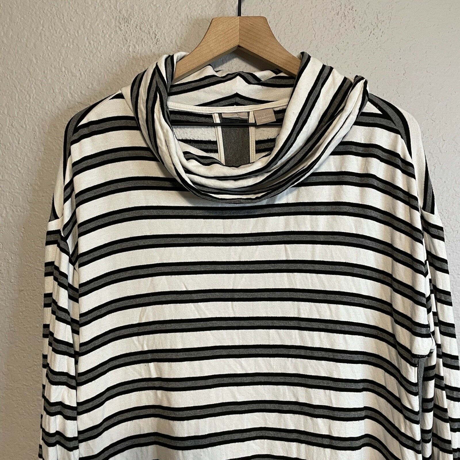 Striped Cowl Neck Sweater