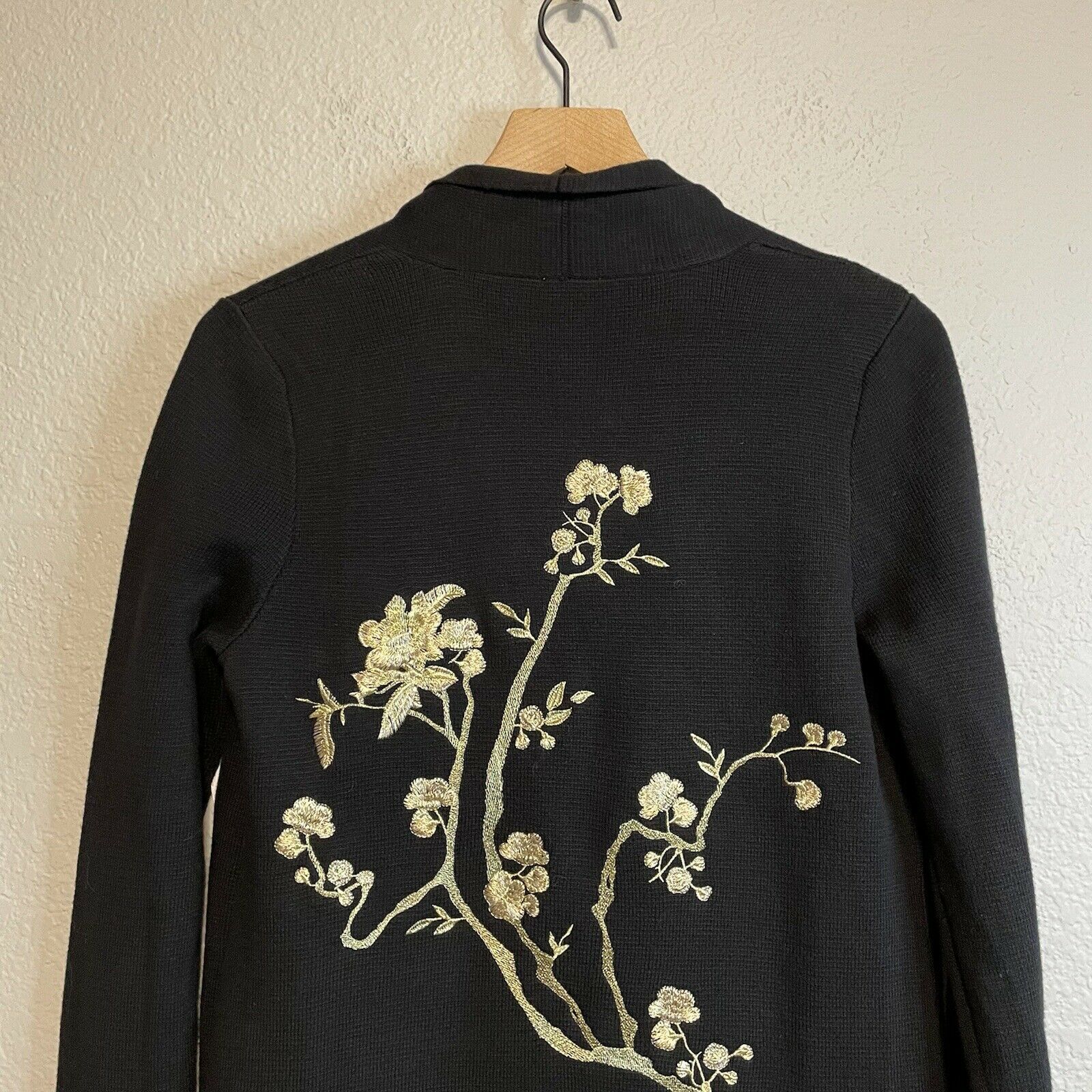 Floral Embroidered Knit Cardigan