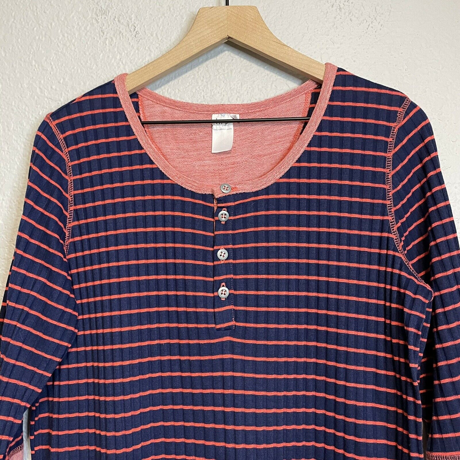 Striped Henley Tunic Top