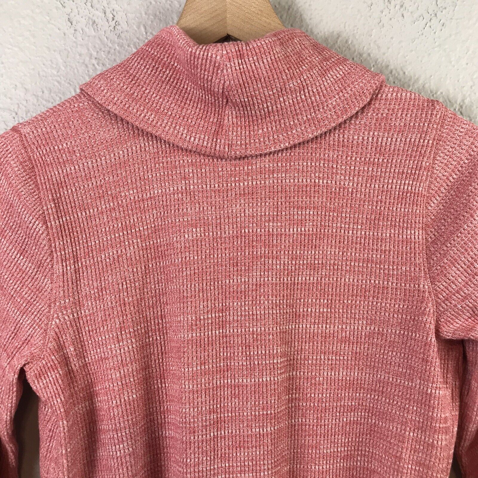 Cowl Neck Waffle Knit Top