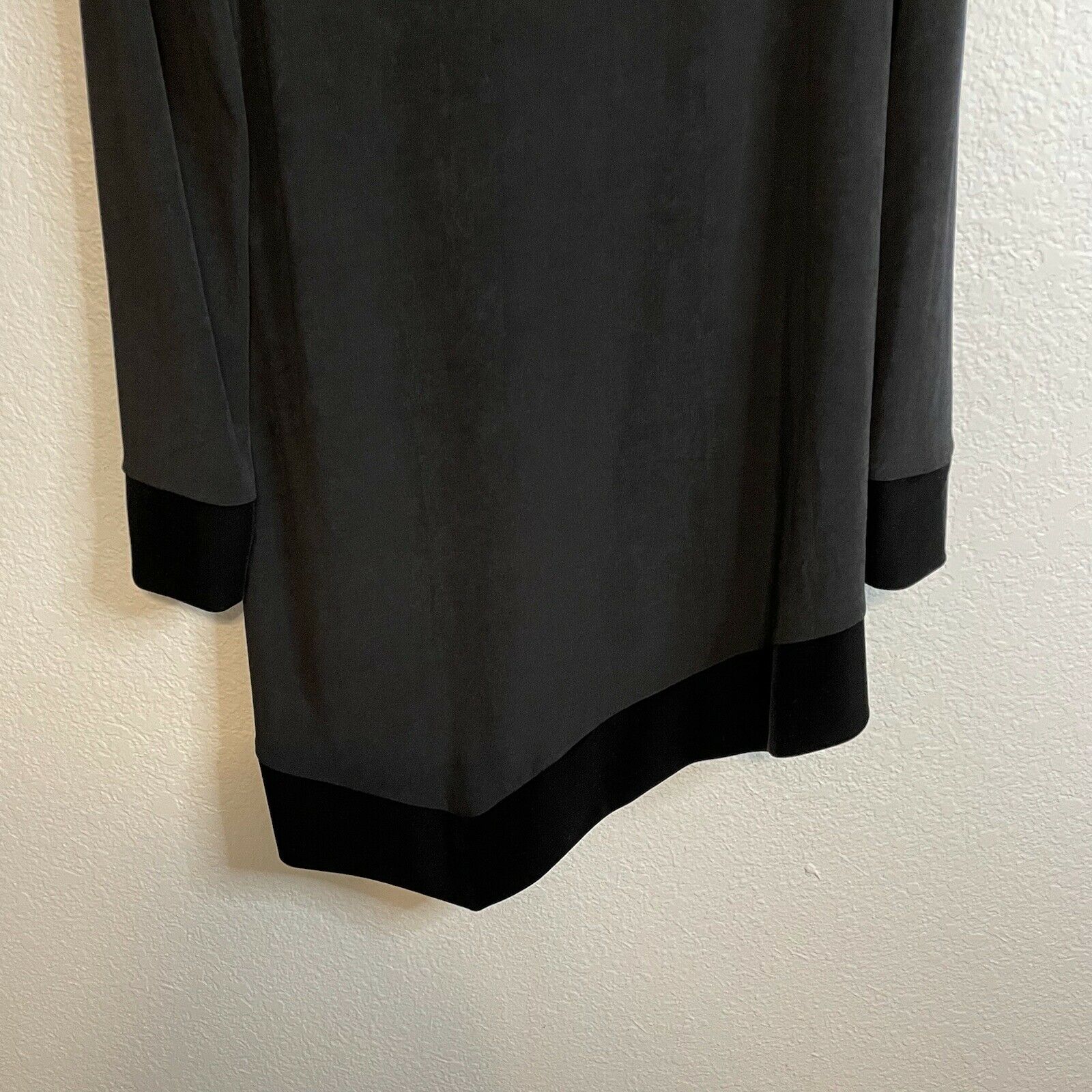 Cowl Neck Velvet Trim Tunic Blouse