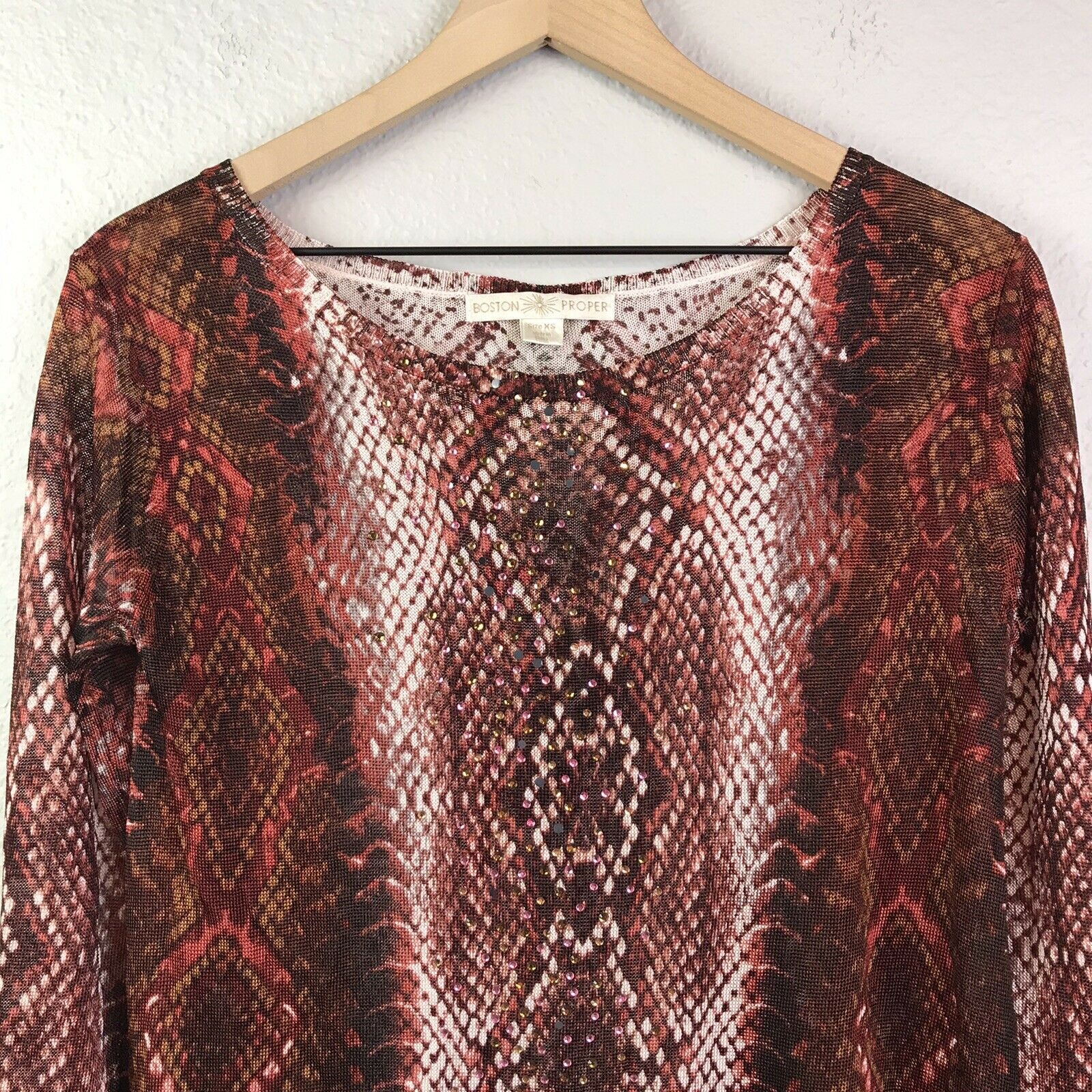 Snakeskin Print Embellished Tunic