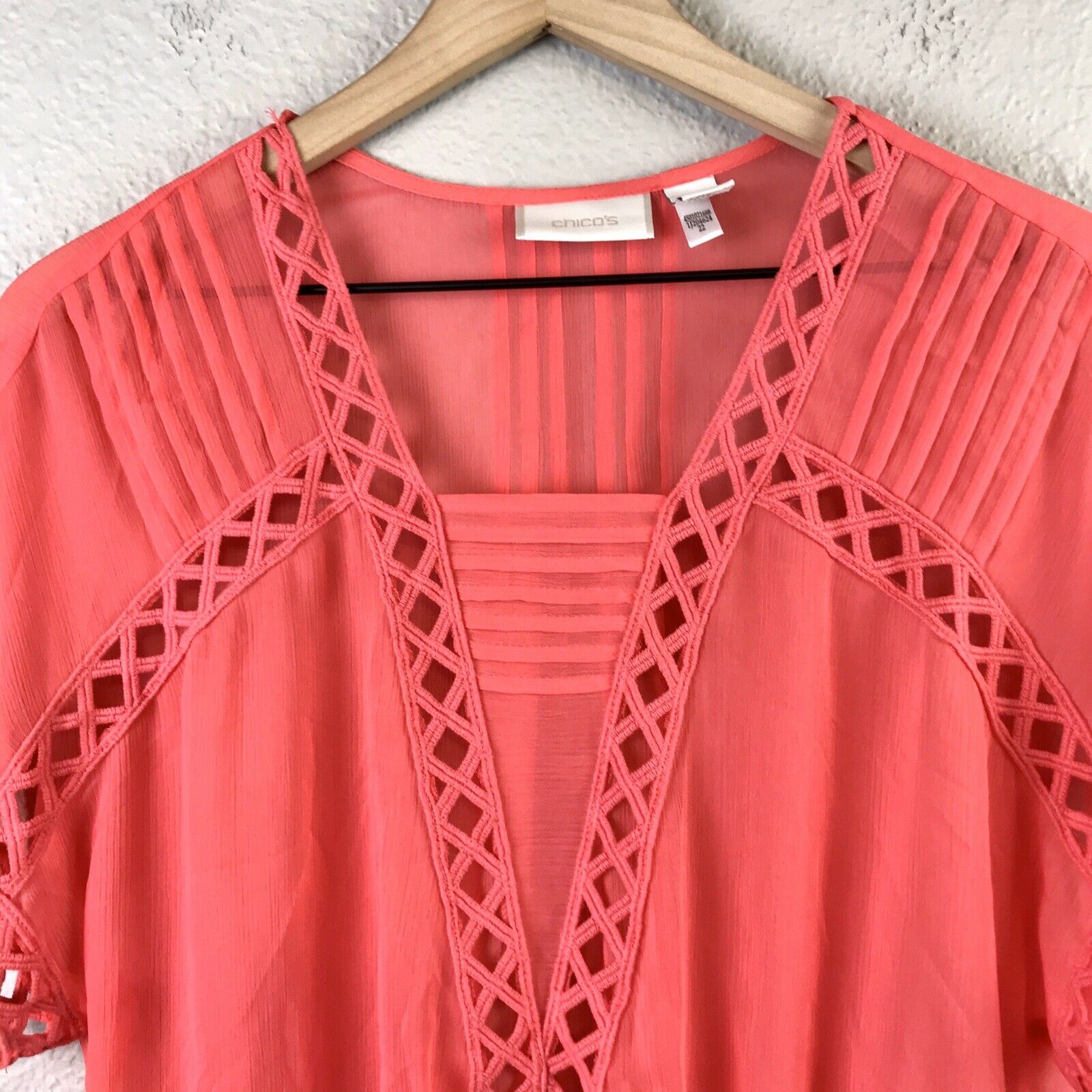 Sheer Peasant Peplum Eyelet Top