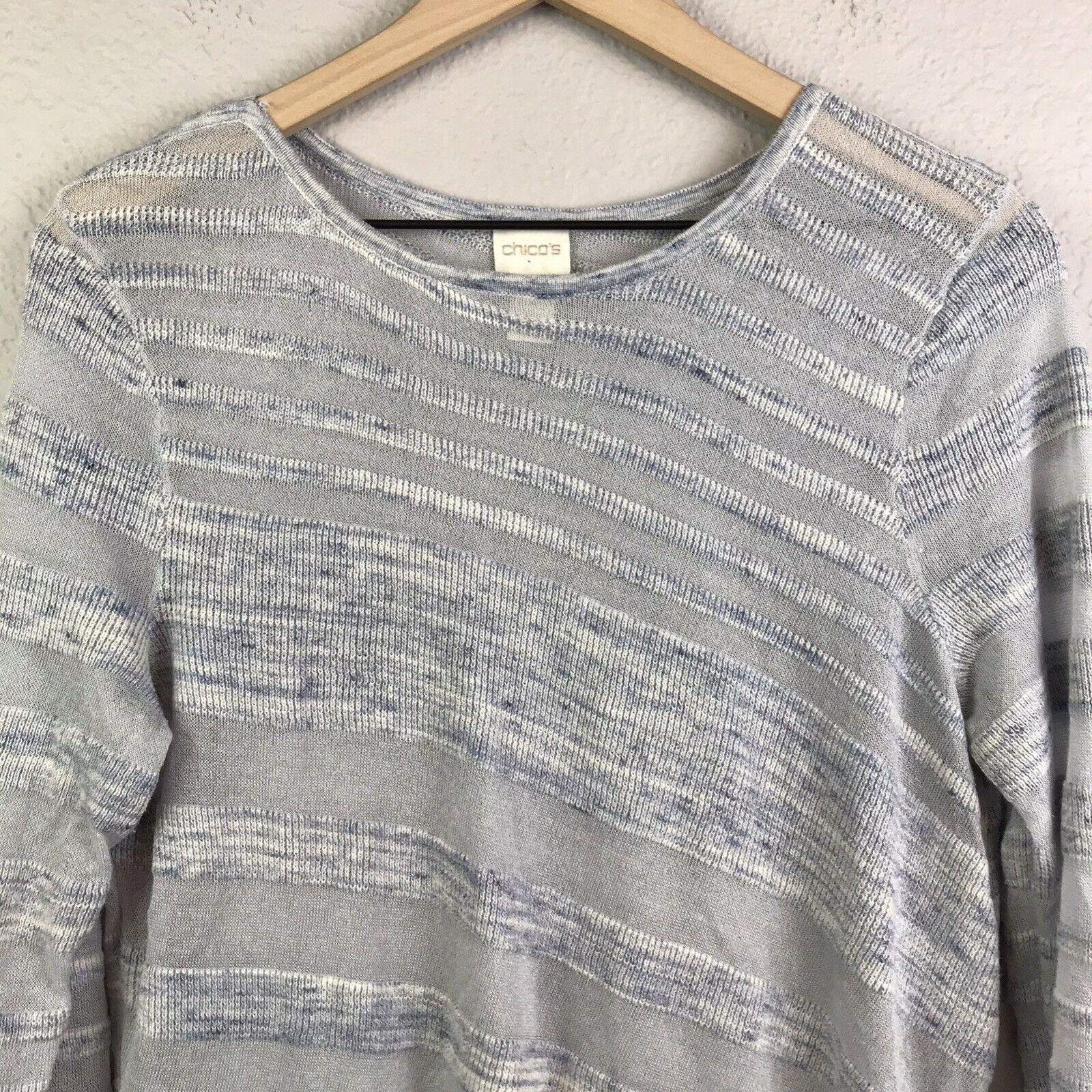 Striped Sheer Panel Sweater