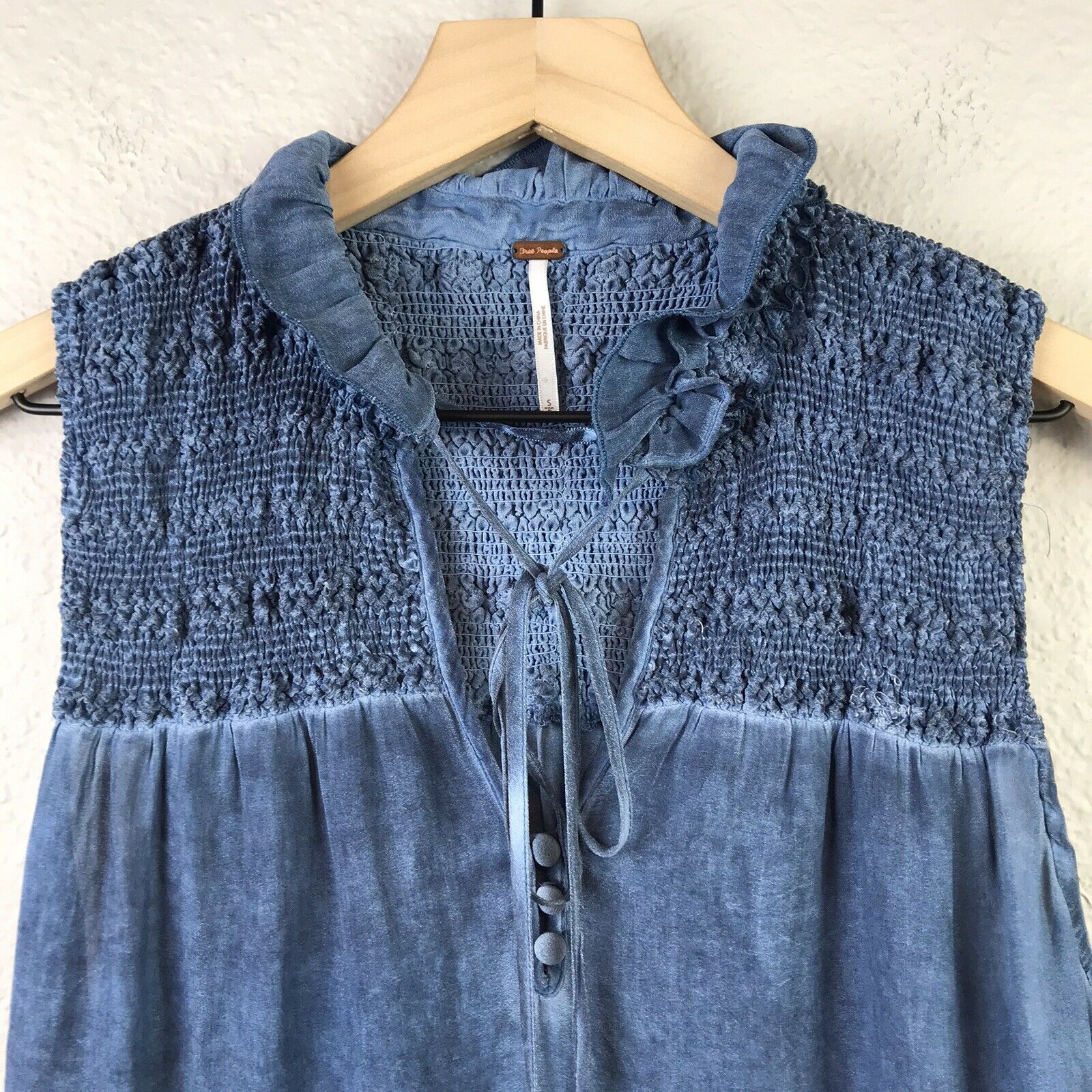 Smocked Tie Tank Top