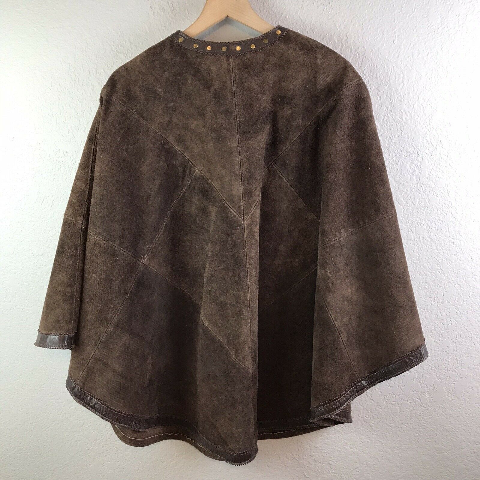 Brown Leather Bronze Rivet Cape