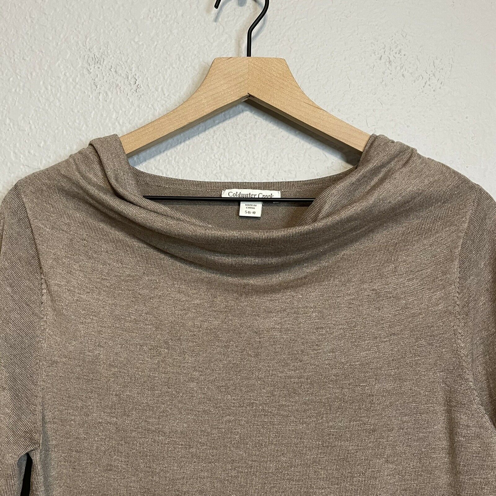 Silk Blend Draped Neck Sweater