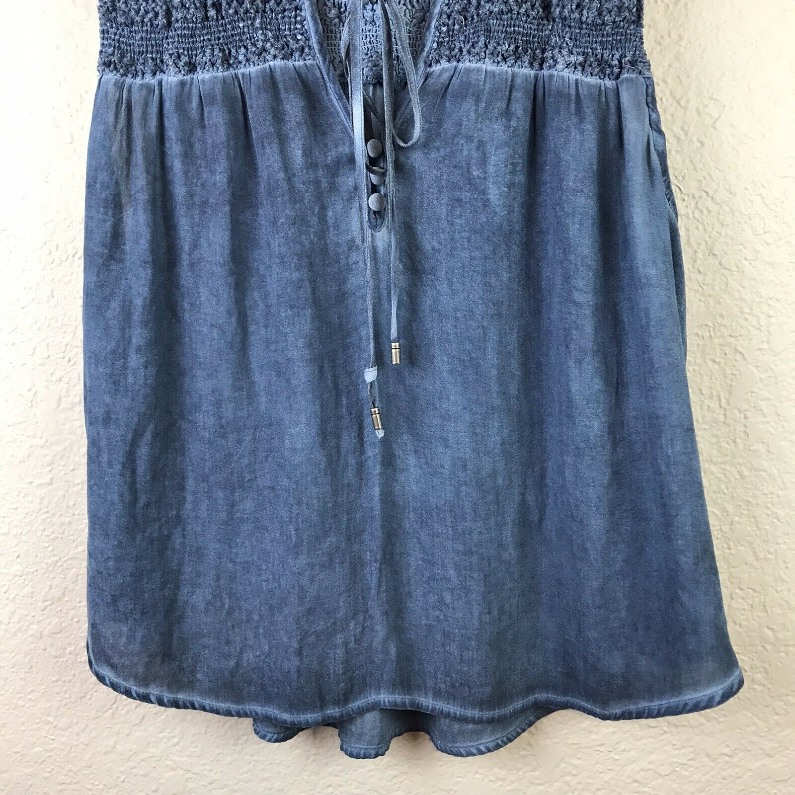 Smocked Tie Tank Top