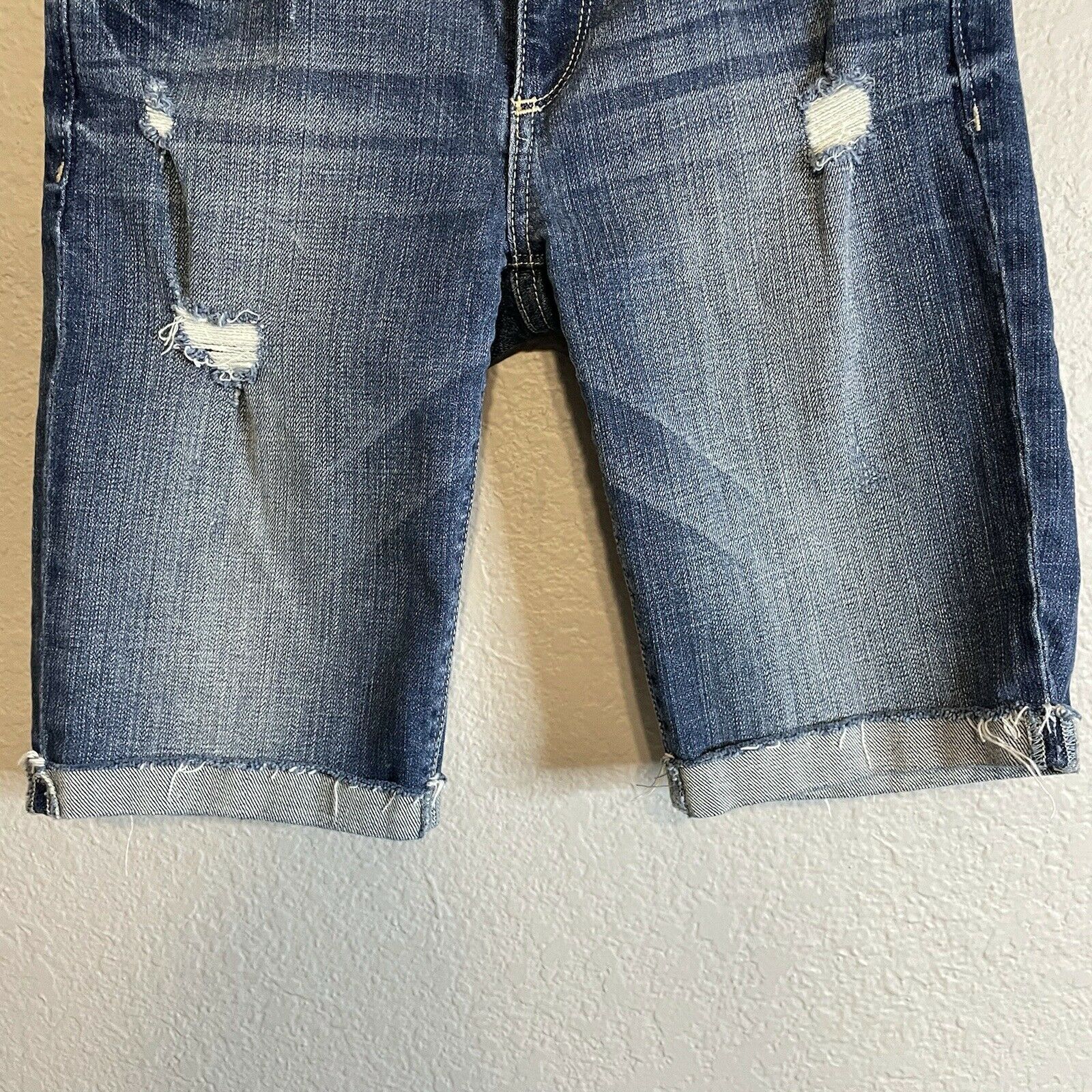 Distressed Bermuda Jean Shorts