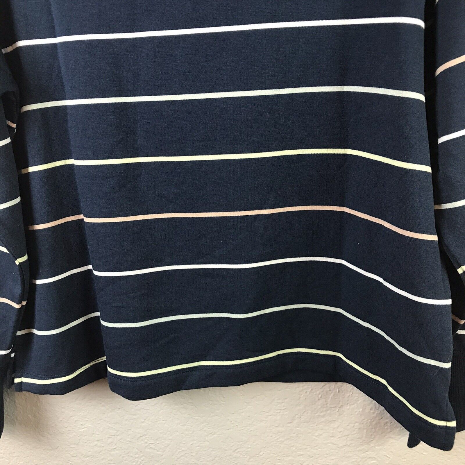 Fleece Lined Striped Sweatshirt