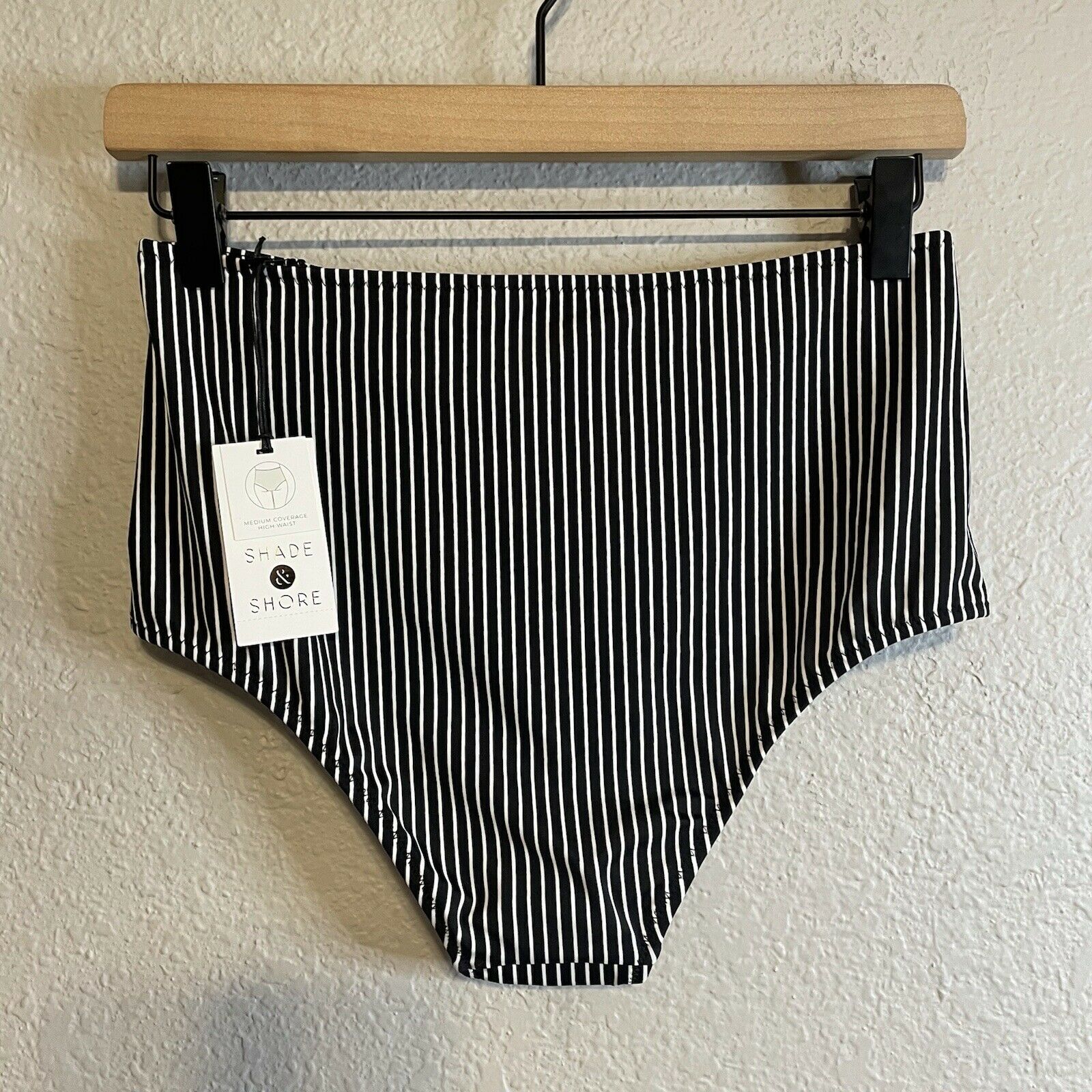 Caged High Waist Striped Bikini Bottom